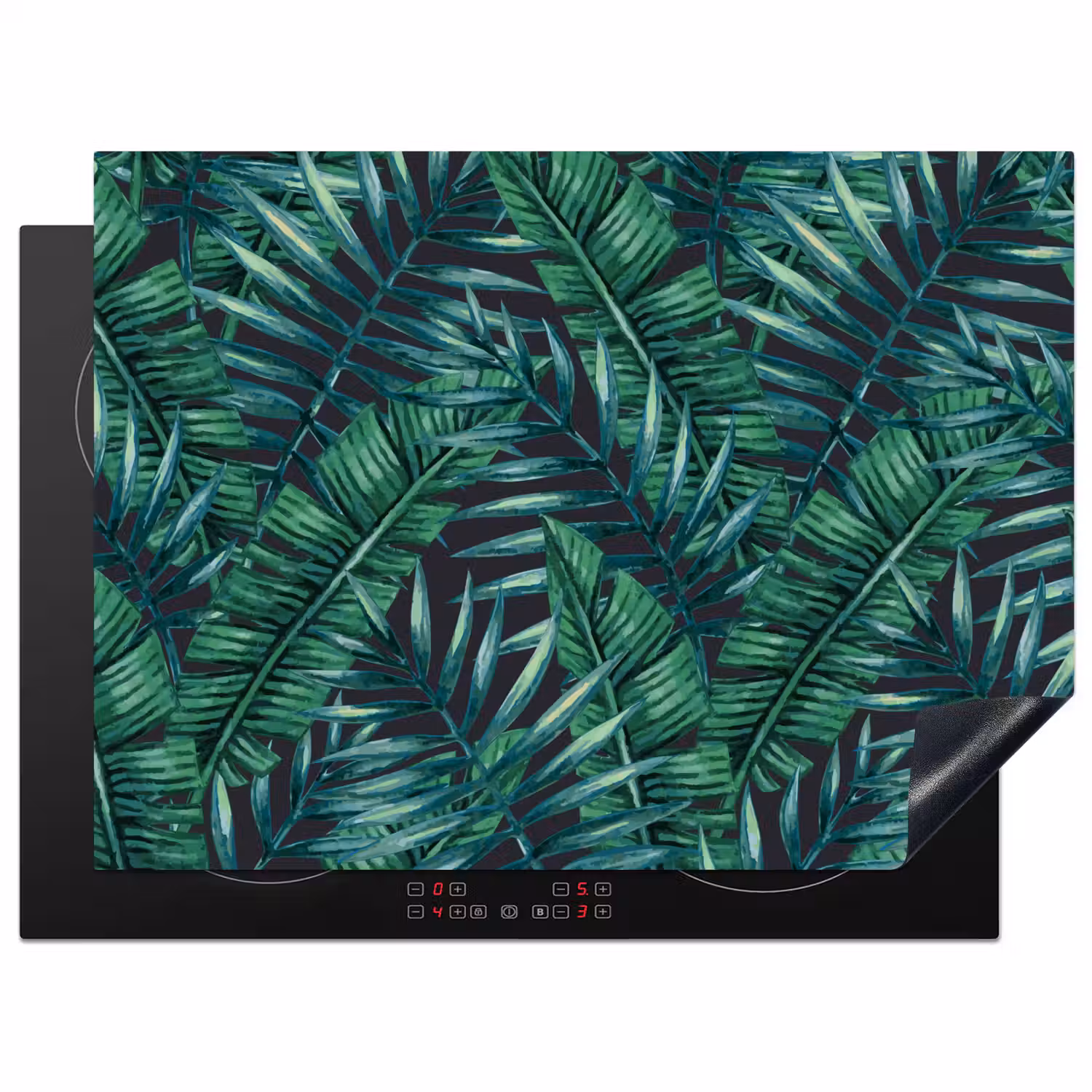 Jungle - Bladeren - Tropical Inductie beschermer vinyl 3mm klein -3d