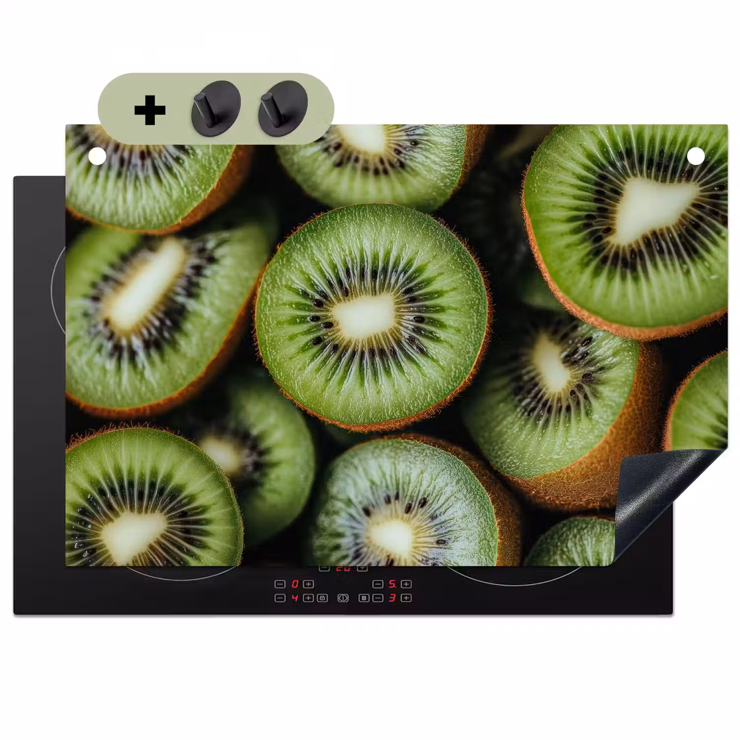 Kiwi - Fruit - Groen Inductie beschemer met haakjes klein -3d