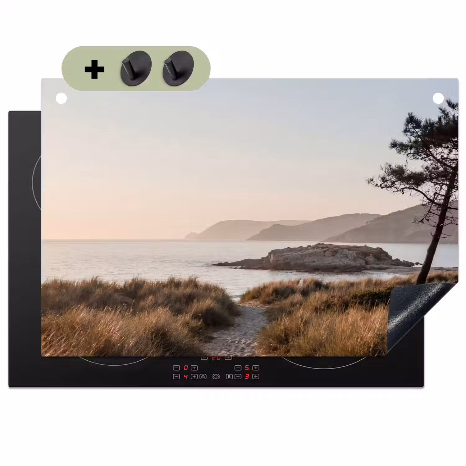 Landschap - Kust - Duinen Inductie beschemer met haakjes klein -3d