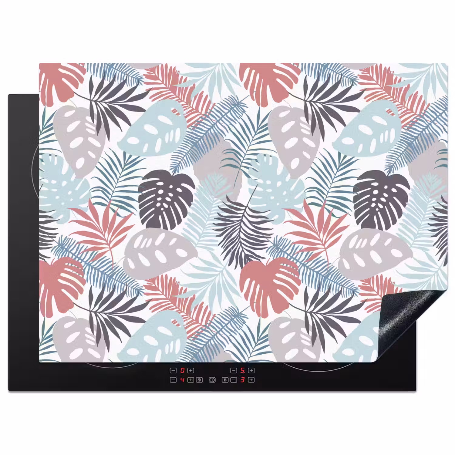 Inductie beschermer - Bladeren - Pastel - Jungle - Afdekplaat voor kookplaat Inductie beschermer vinyl 3mm klein -3d