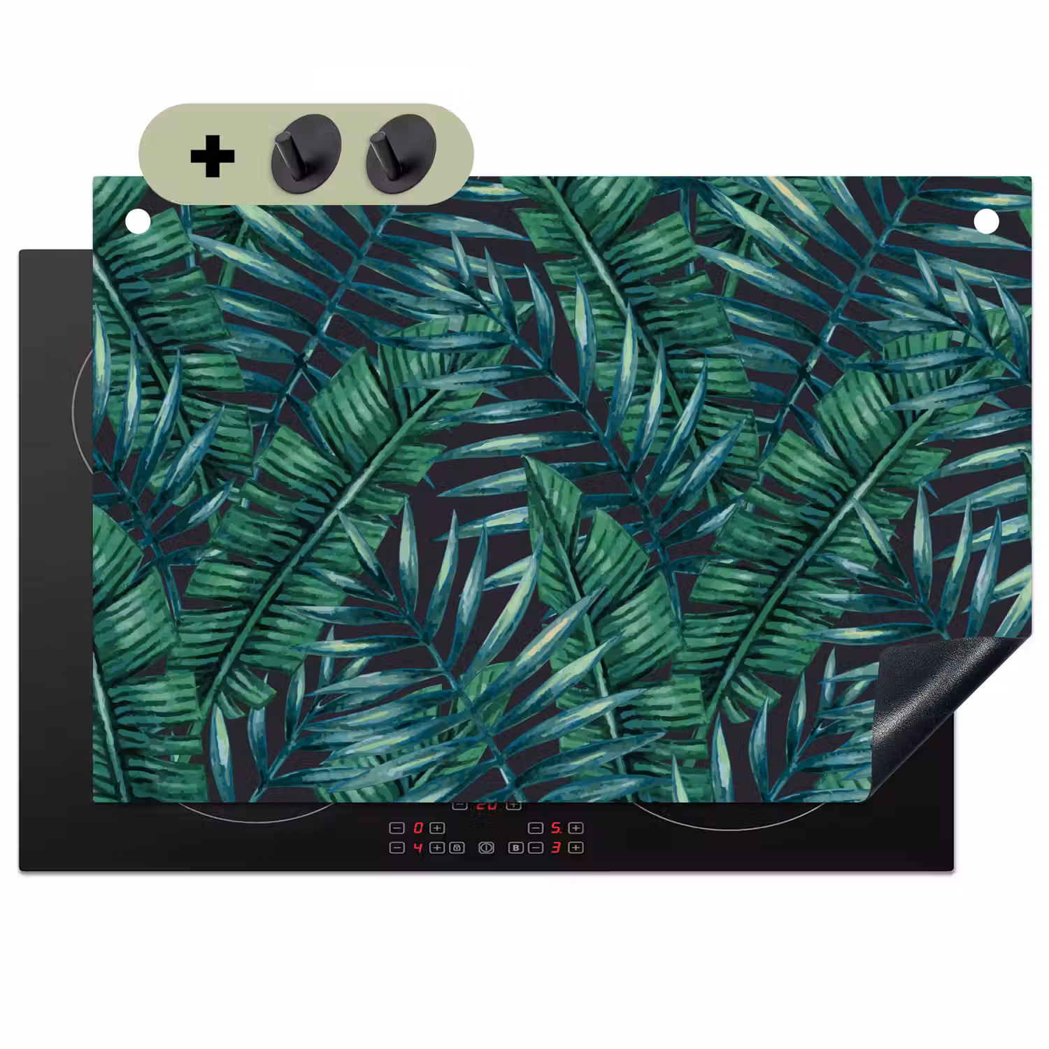 Bladeren - Tropisch - Jungle - Natuur Inductie beschemer met haakjes klein -3d