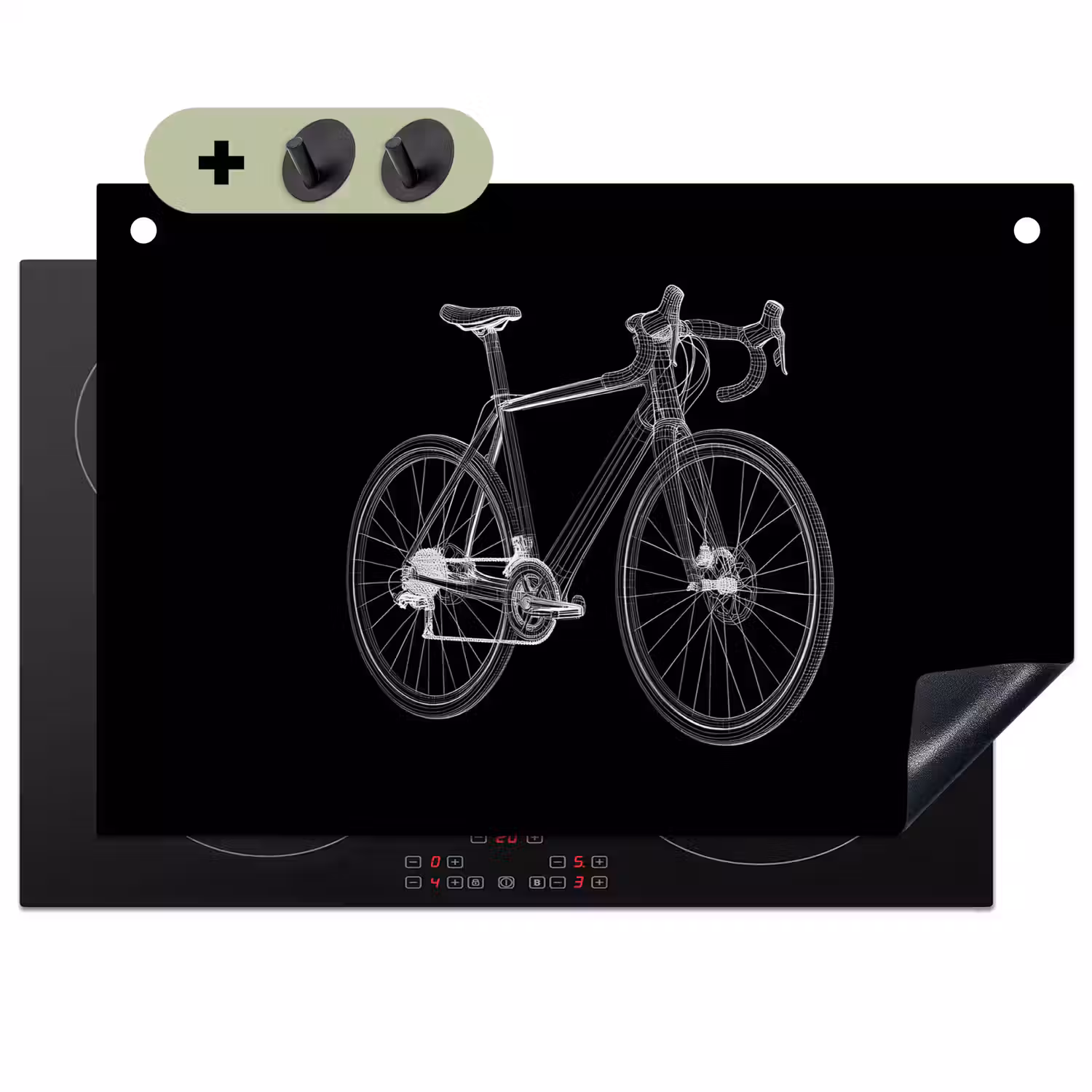 Lijnen - Illustratie - Wit Inductie beschemer met haakjes klein -3d