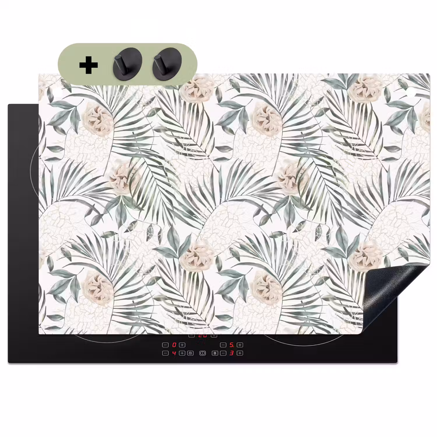 Monstera - Palmblad - Jungle - Tropisch Inductie beschemer met haakjes klein -3d