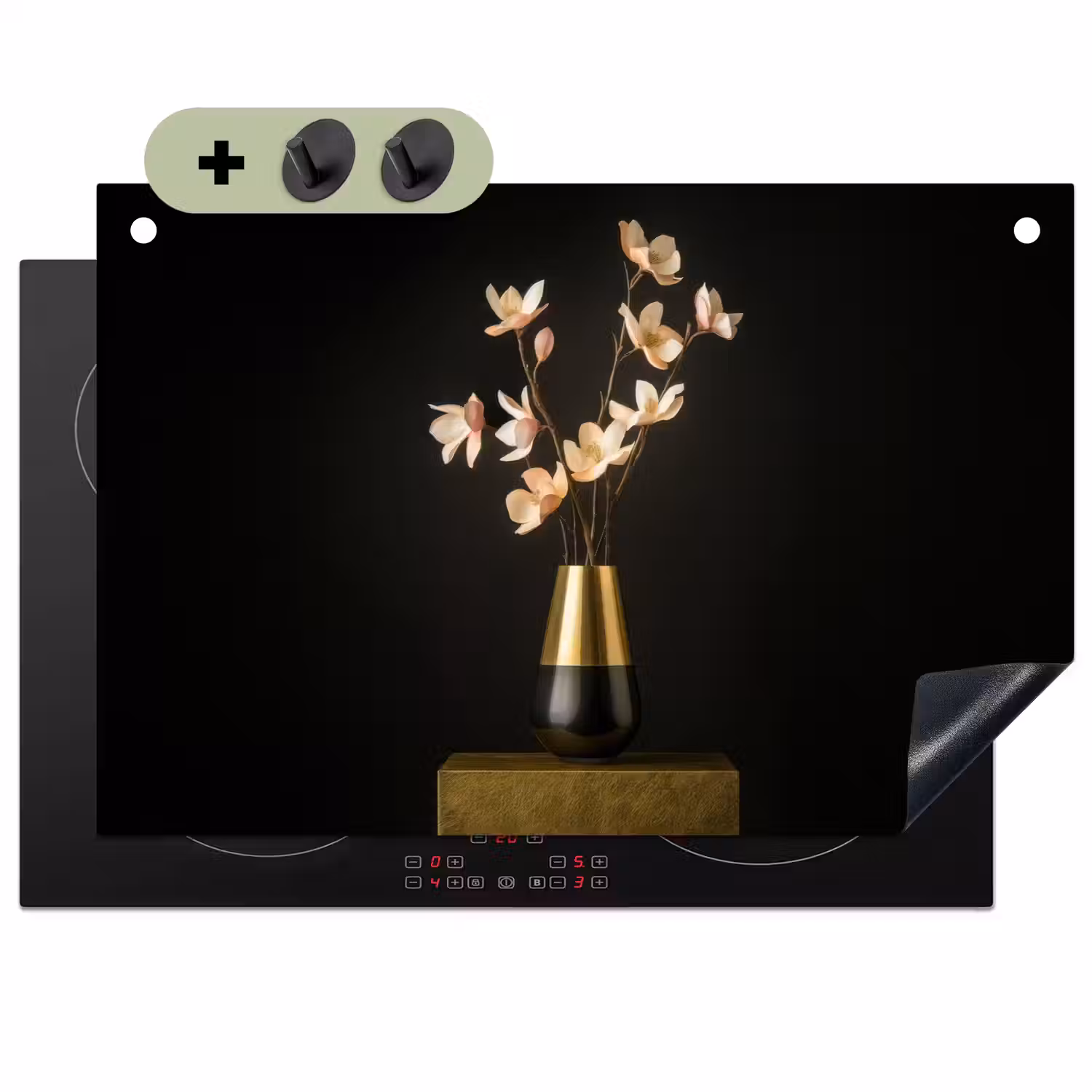 Sierlijk - Boeket - Goud - Vaas Inductie beschemer met haakjes klein -3d