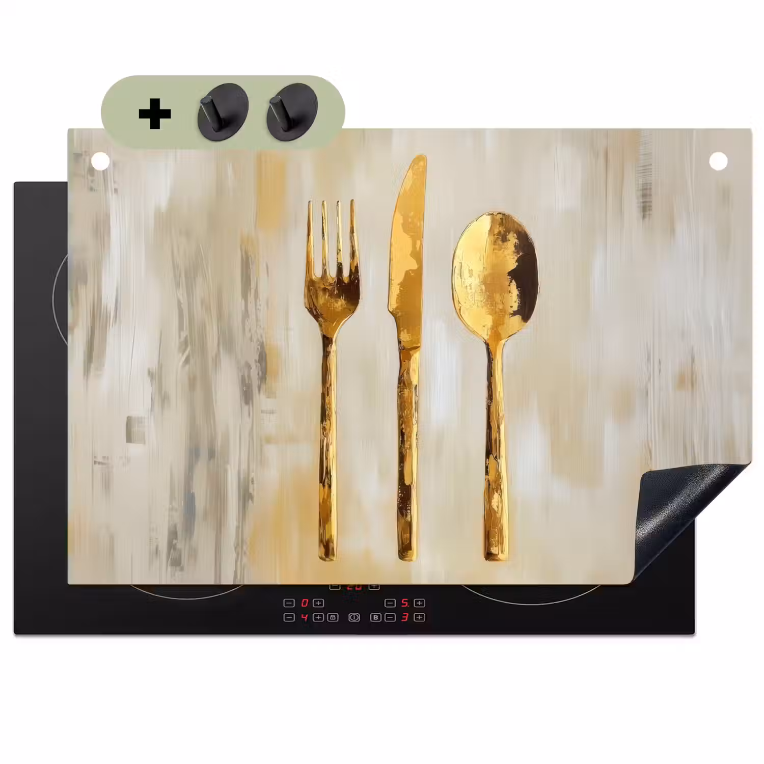 Verf - Goud - Bestek Inductie beschemer met haakjes klein -3d
