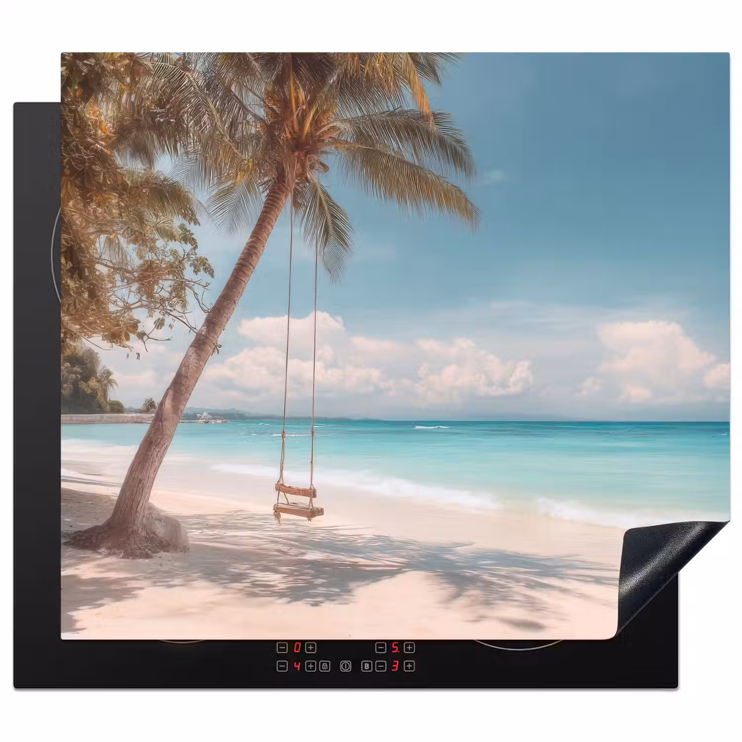 Palmboom - Schommel - Strand - Lucht Inductie beschermer vinyl 3mm middel -3d