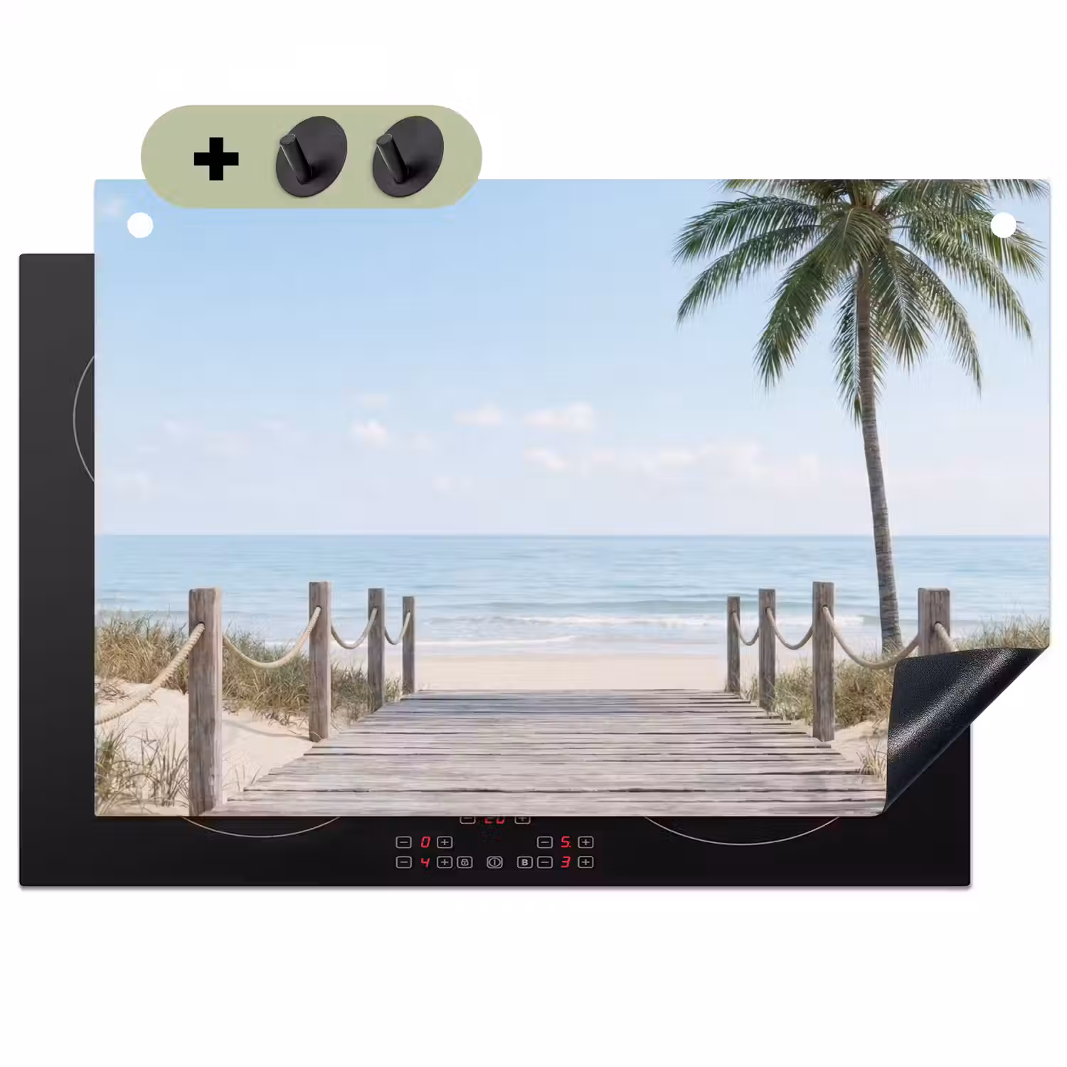 Palmbomen - Pad - Horizon Inductie beschemer met haakjes klein -3d