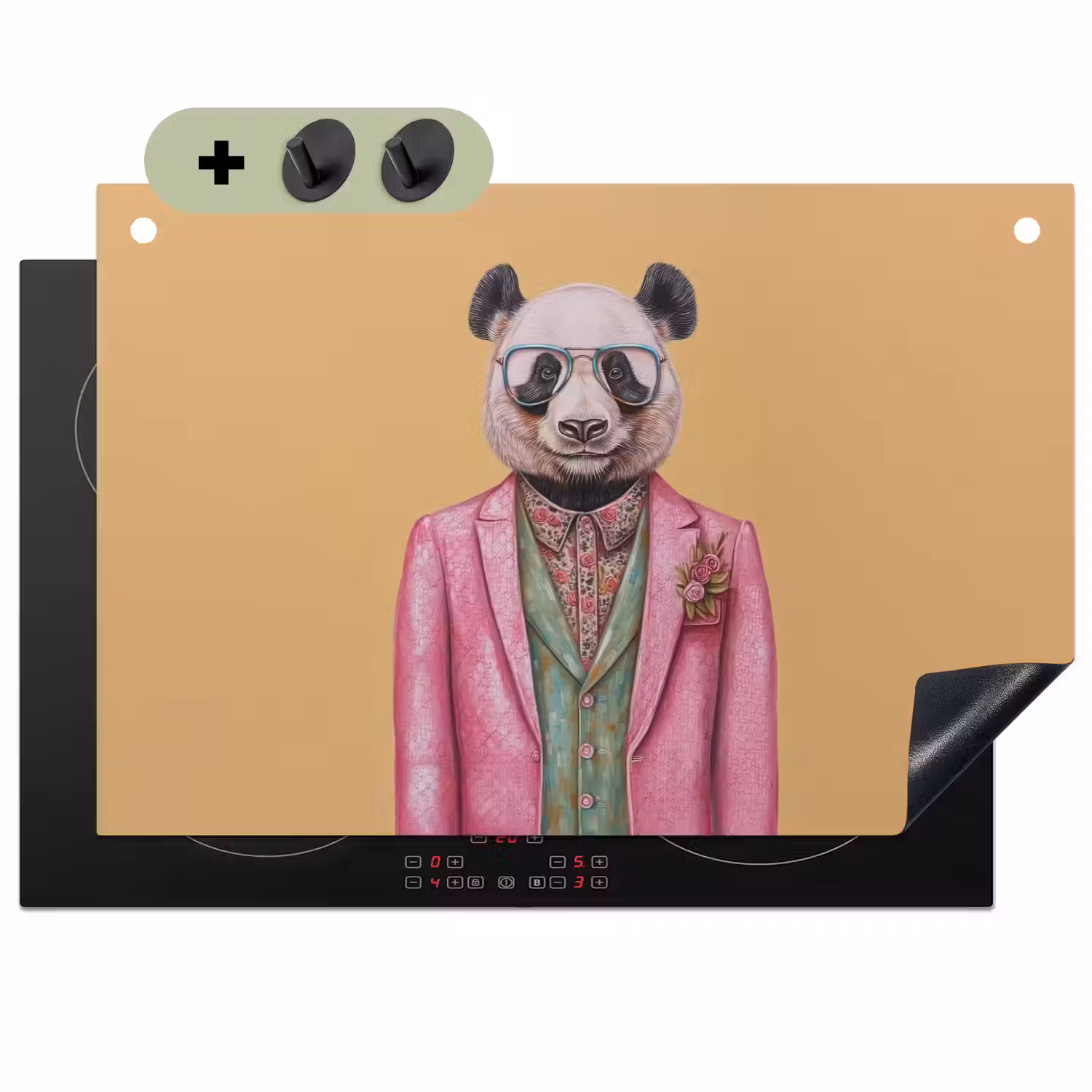 Panda - Pak - Zonnebril - Blauw Inductie beschemer met haakjes klein -3d