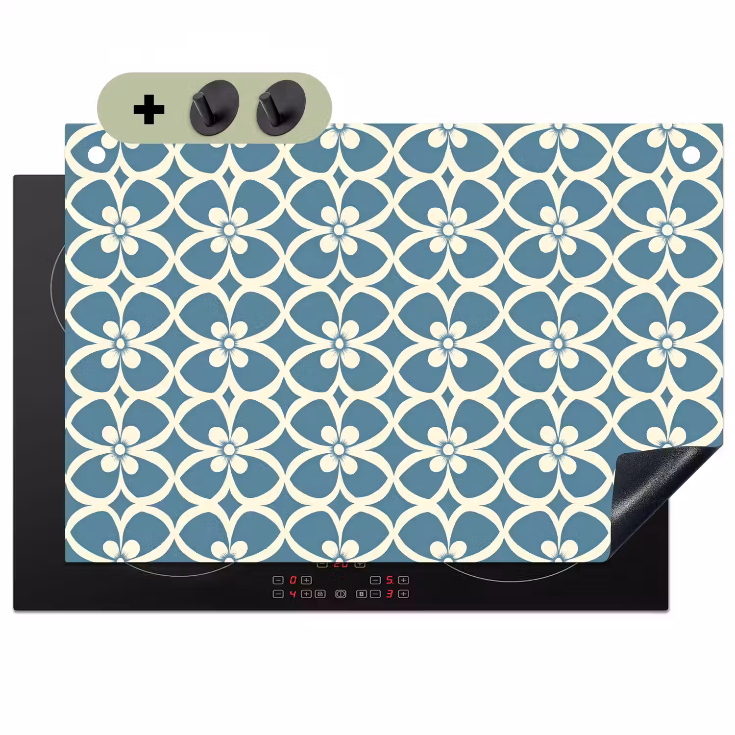 Patroon - Symmetrisch - Blauw Inductie beschemer met haakjes klein 777 -3d