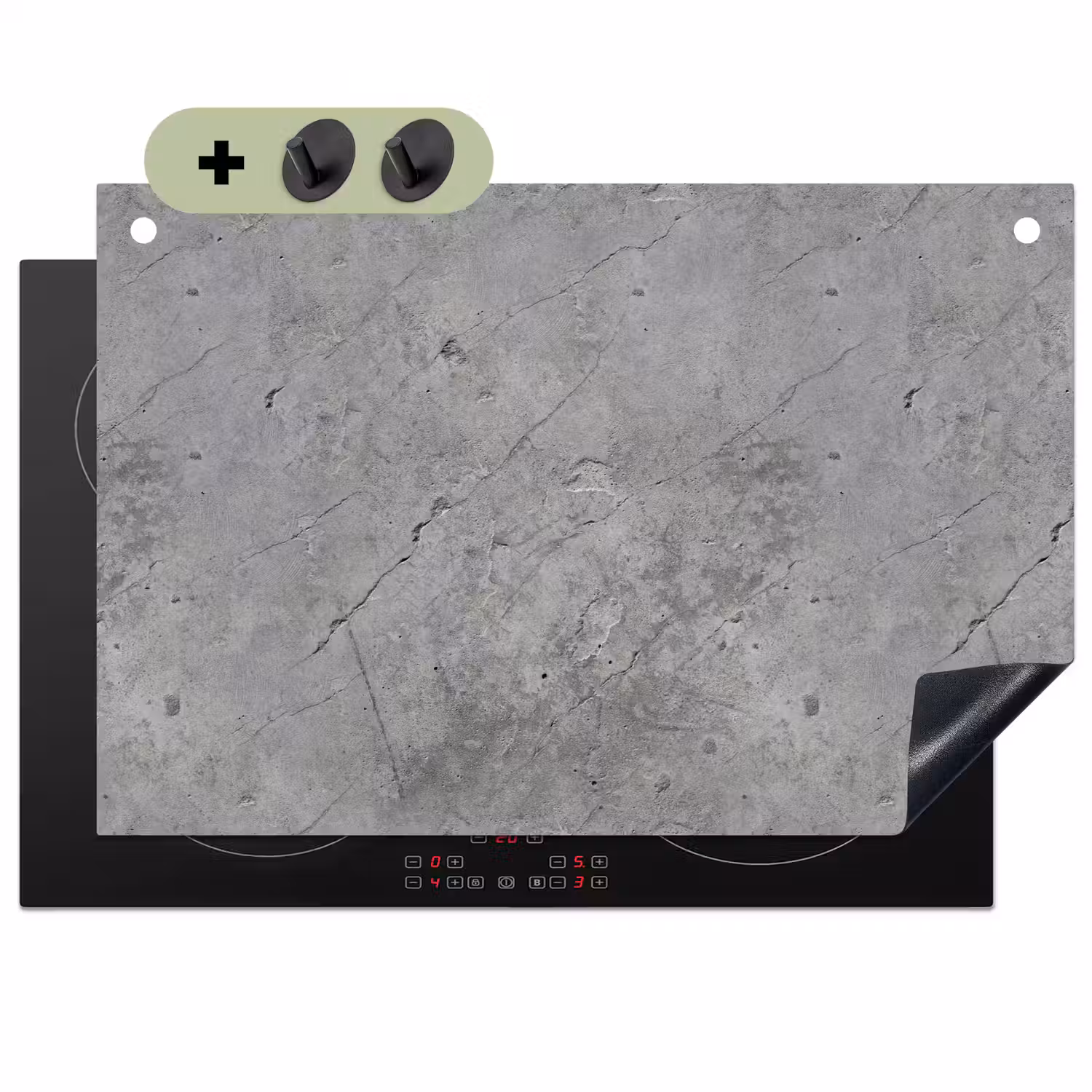 Patronen - Beton - Oud Inductie beschemer met haakjes klein 777 -3d