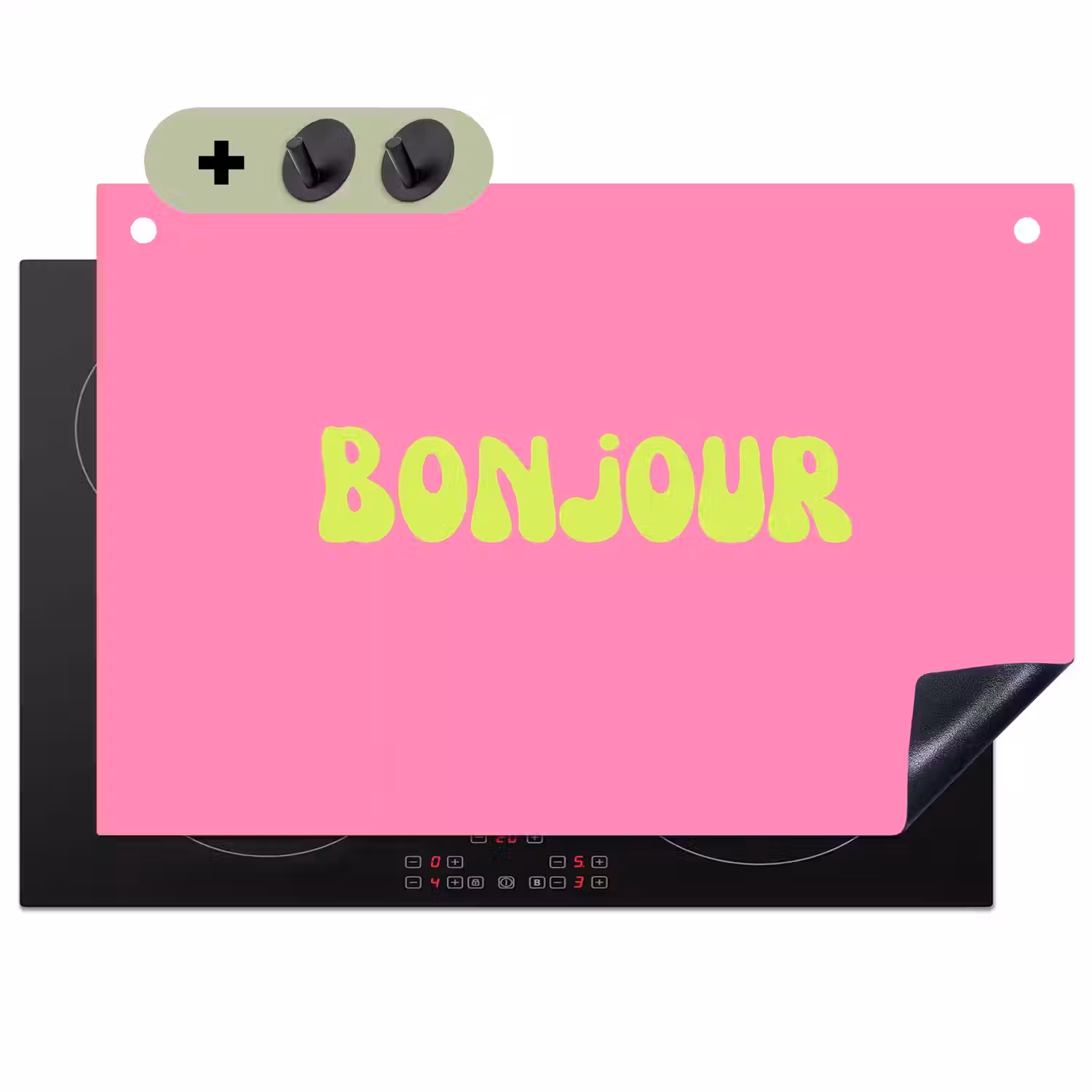 Roze - Groene bonjour - Organisch Inductie beschemer met haakjes klein -3d