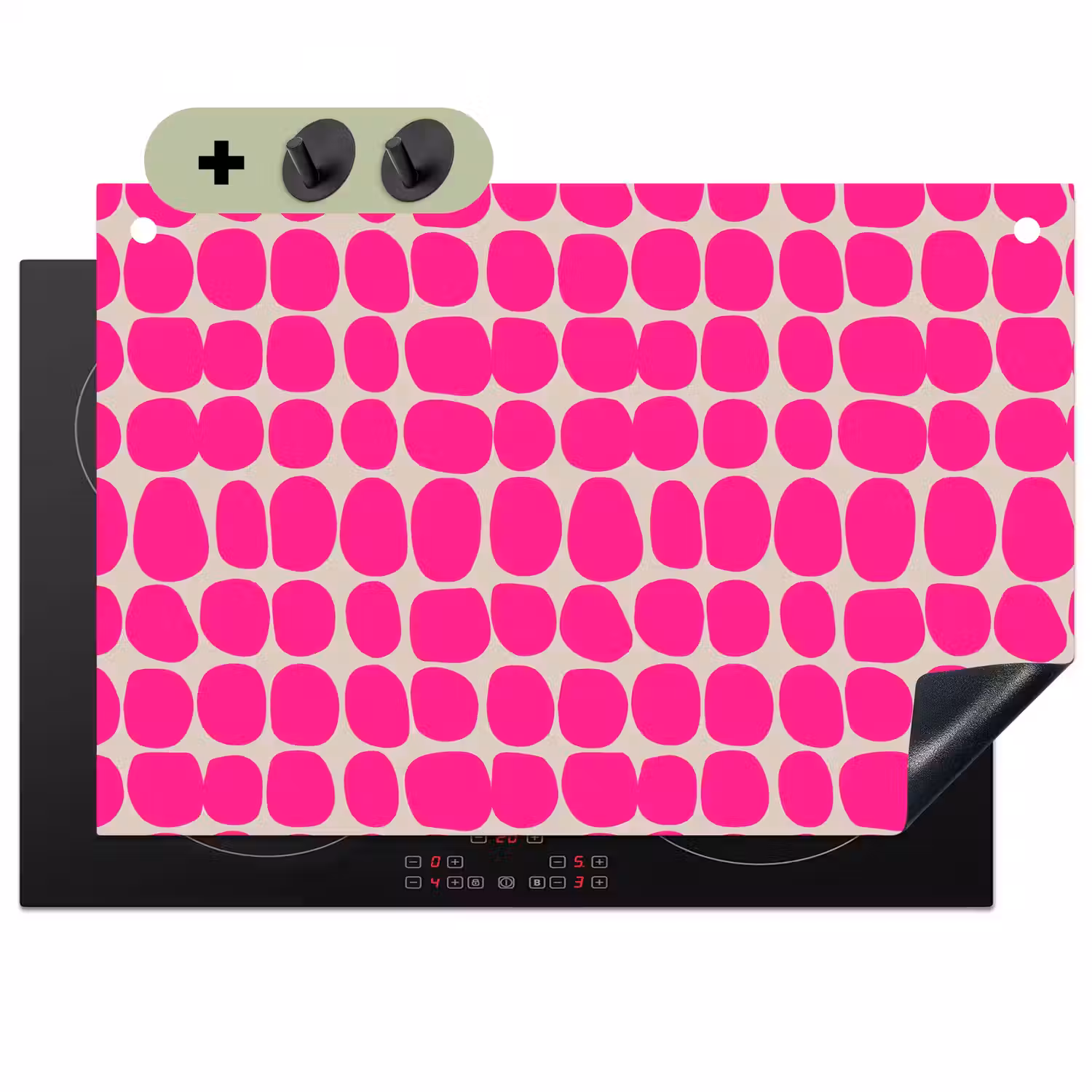 Stippen - Patroon - Roze Inductie beschemer met haakjes klein 777 -3d