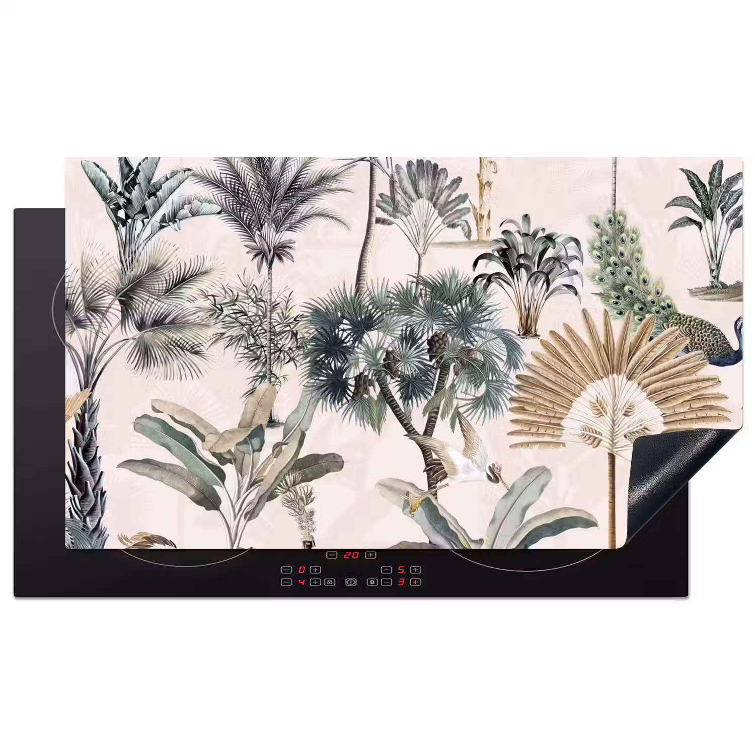 Retro - Jungle - Natuur - Dieren Inductie beschermer vinyl 3mm groot -3d