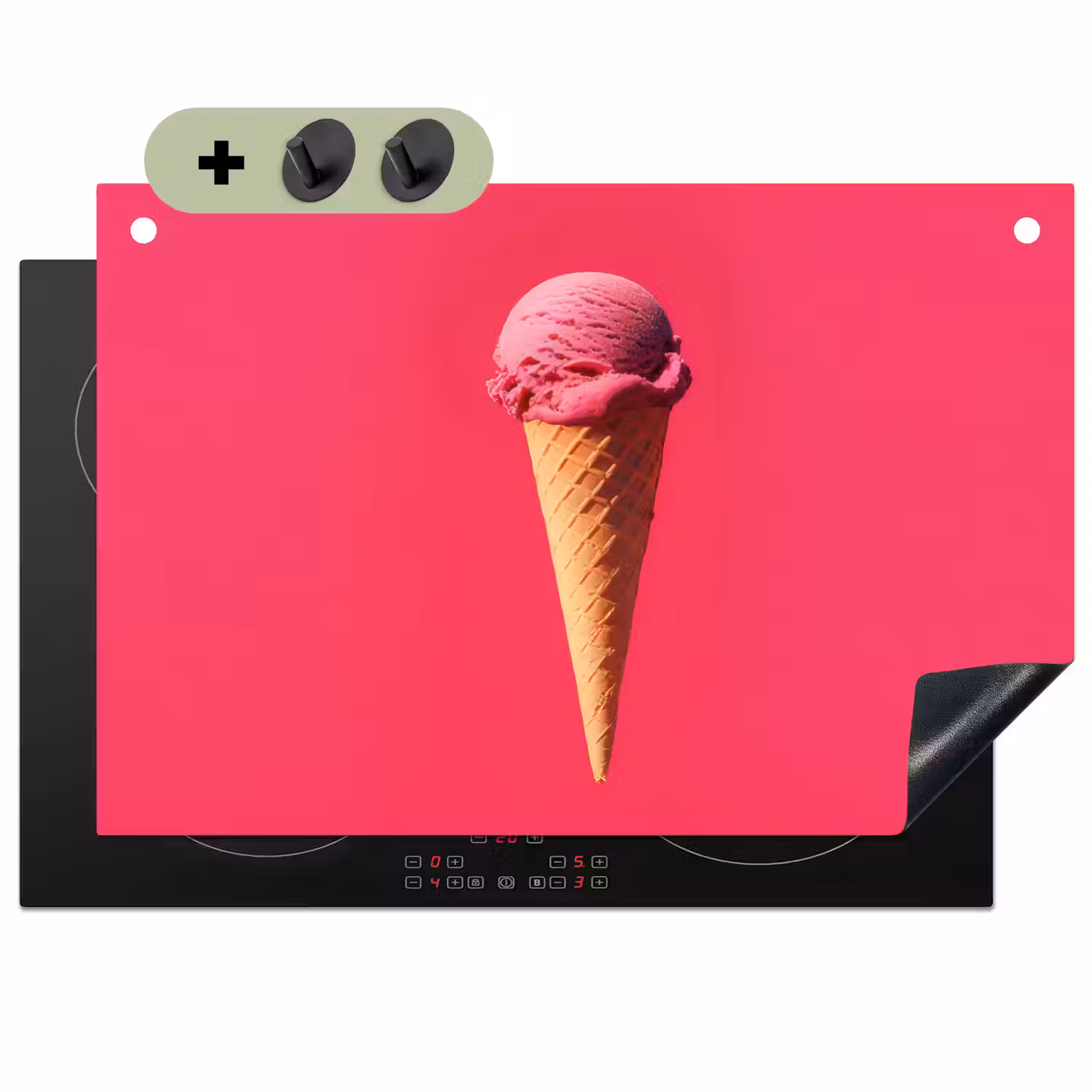 Schepijs - Roze - Hoorntje Inductie beschemer met haakjes klein -3d