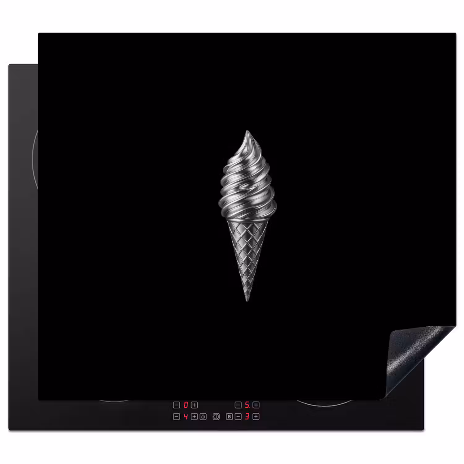 Softijs - Realistisch - Futuristisch Inductie beschermer vinyl 3mm middel -3d