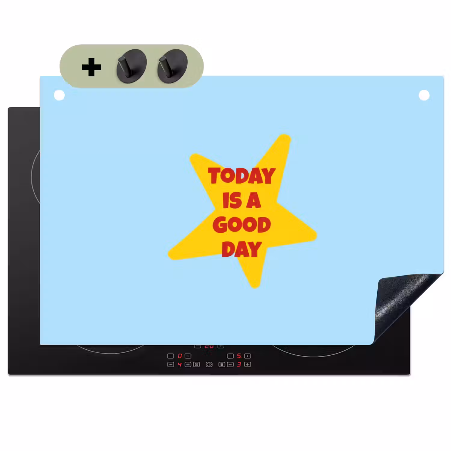 Ster - Today is a good day - Blauw Inductie beschemer met haakjes klein -3d