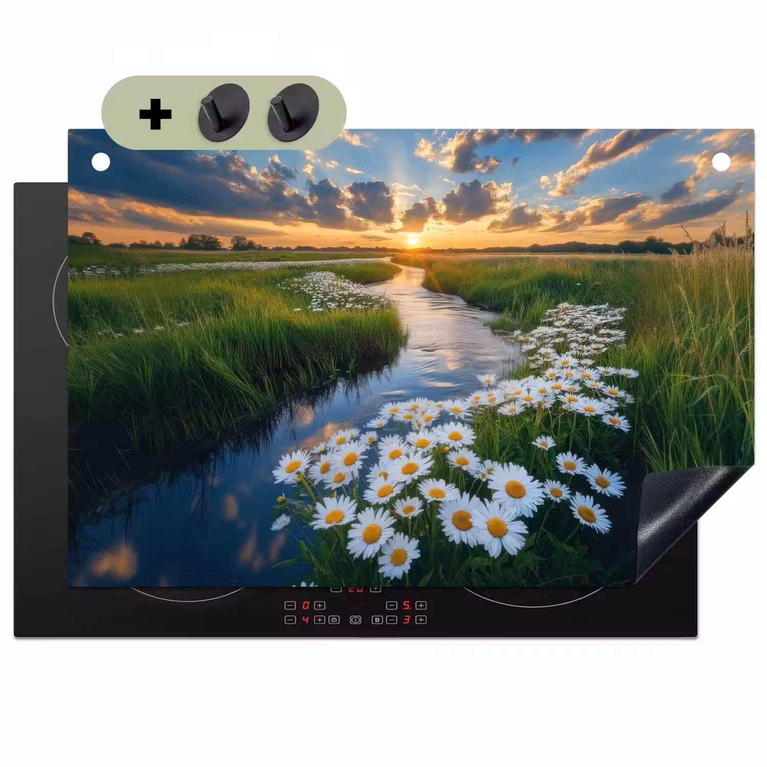 Beekje - Landschap - Margriet Inductie beschemer met haakjes klein -3d