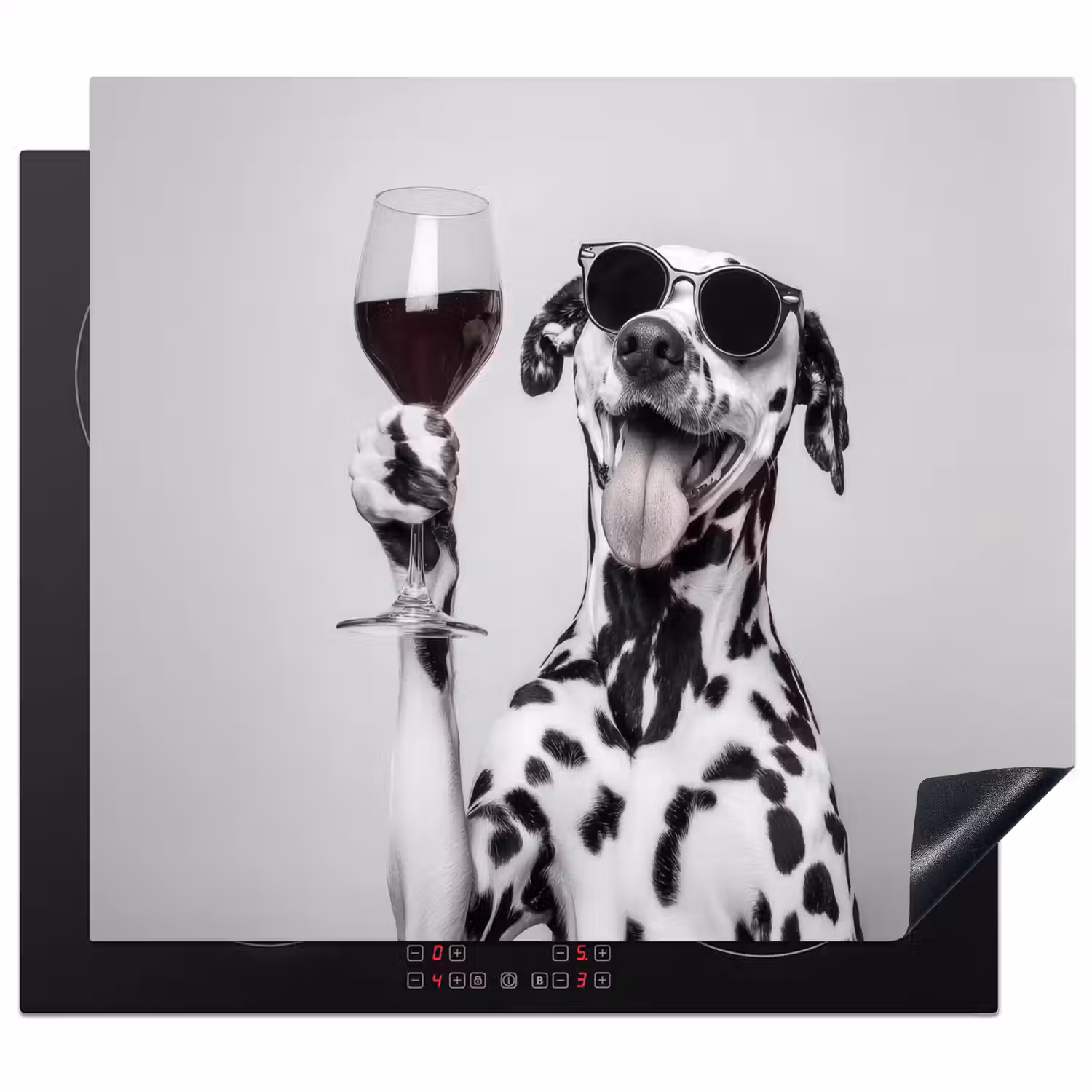 Zonnebril - Dalmatiër - Wijnglas - Tong Inductie beschermer vinyl 3mm middel -3d