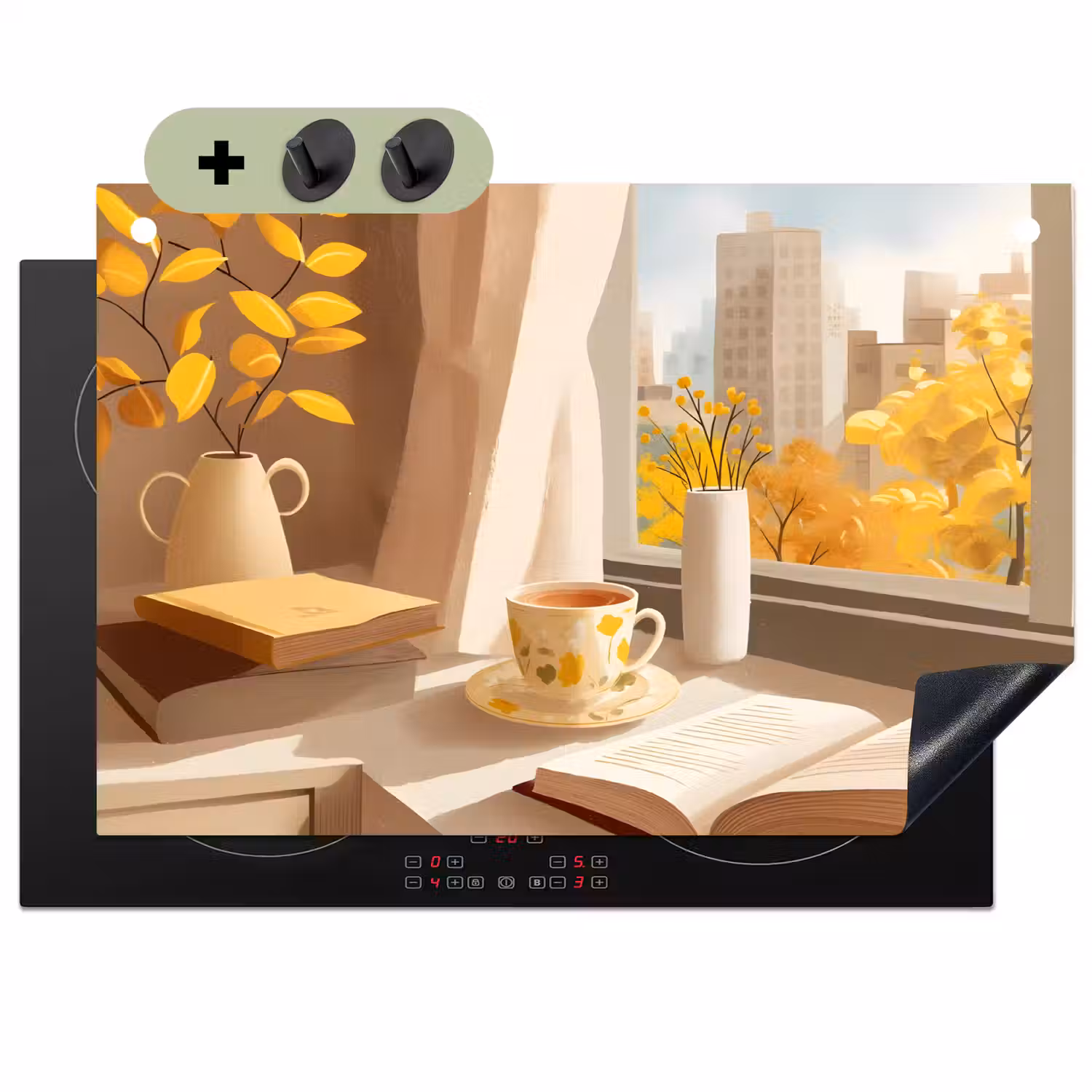 Thee - Boek - Thee - Herfst Inductie beschemer met haakjes klein -3d