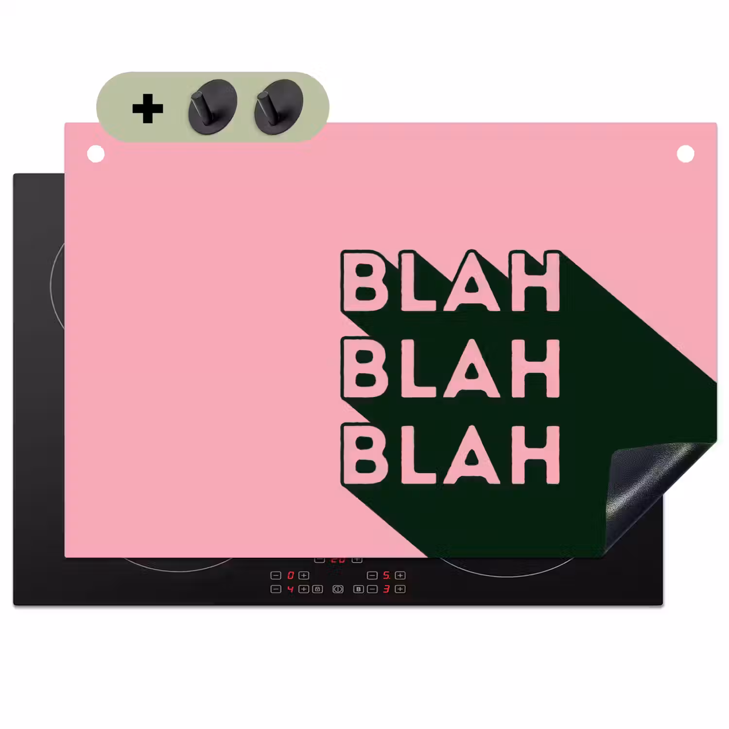 Tekst - Grafisch - Groen - Schaduw Inductie beschemer met haakjes klein -3d