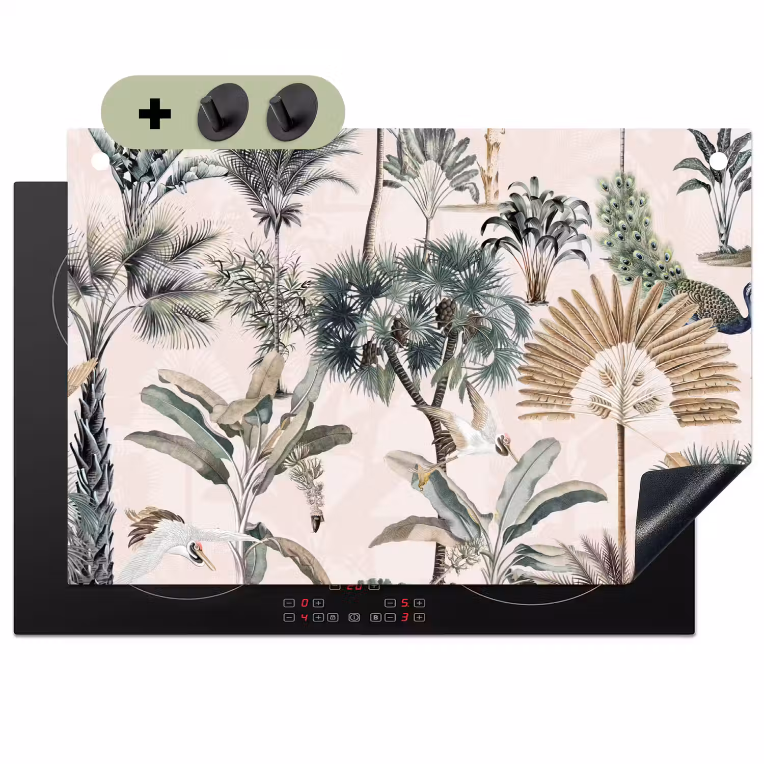 Tropisch - Bomen - Bladeren - Jungle Inductie beschemer met haakjes klein -3d