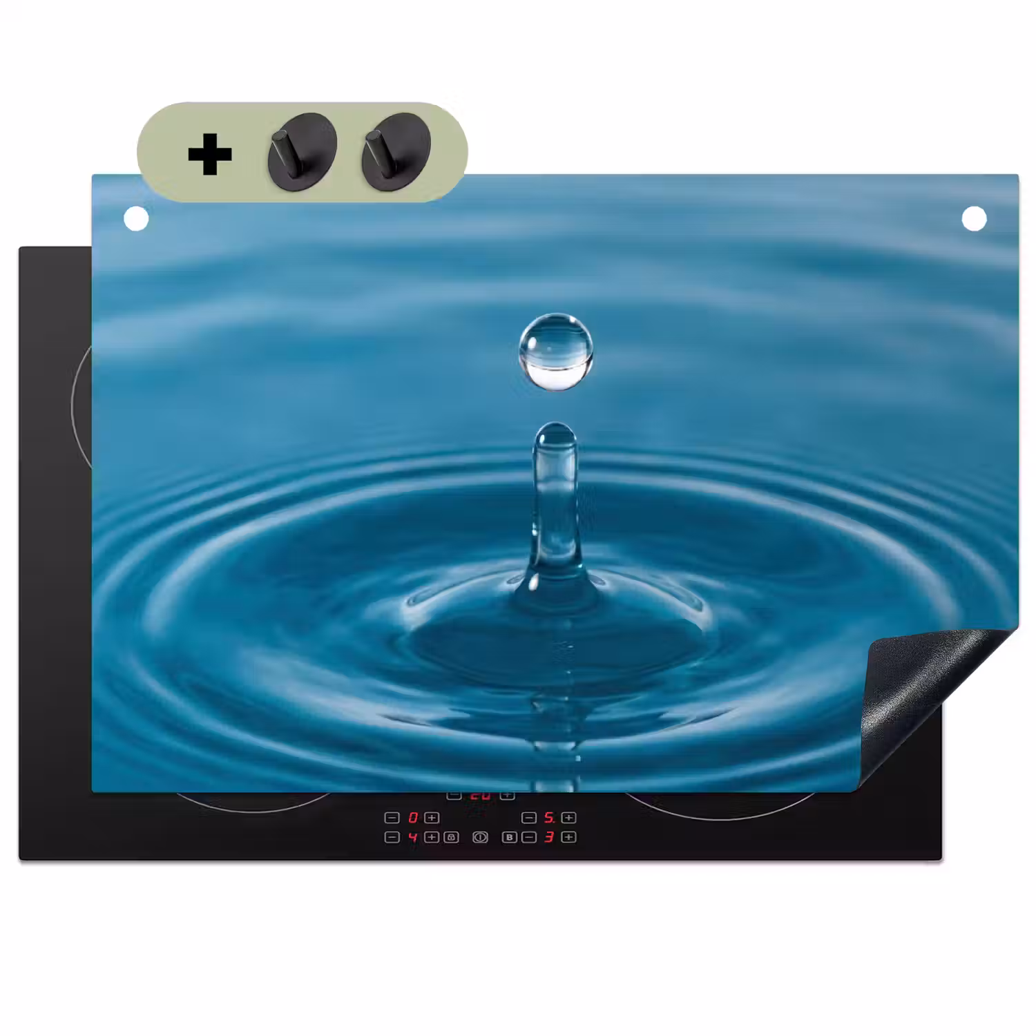 Waterdruppel - Water - Oppervlakte Inductie beschemer met haakjes klein -3d