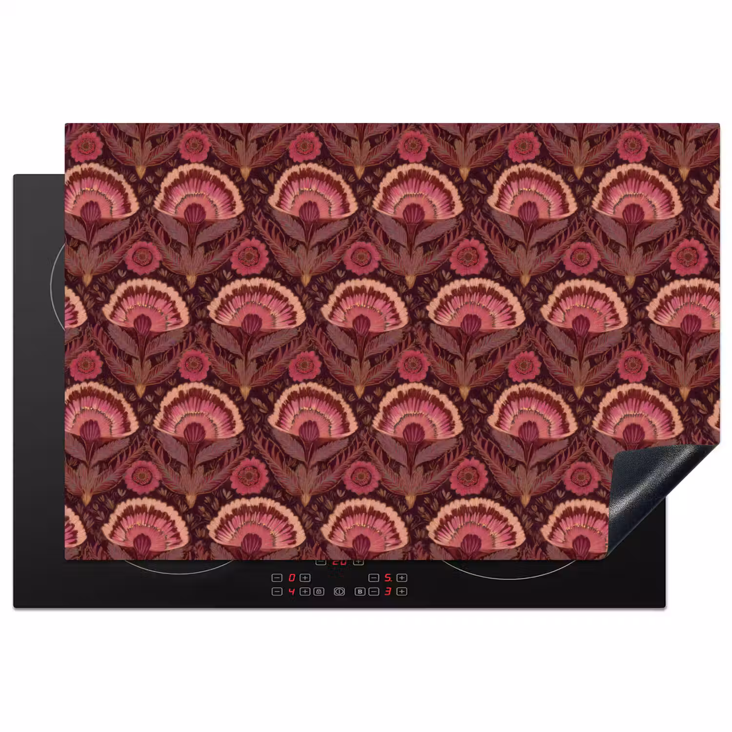 Antiek - Bloemen - Kleurrijk Inductie beschermer vinyl 3mm klein 276 -3d