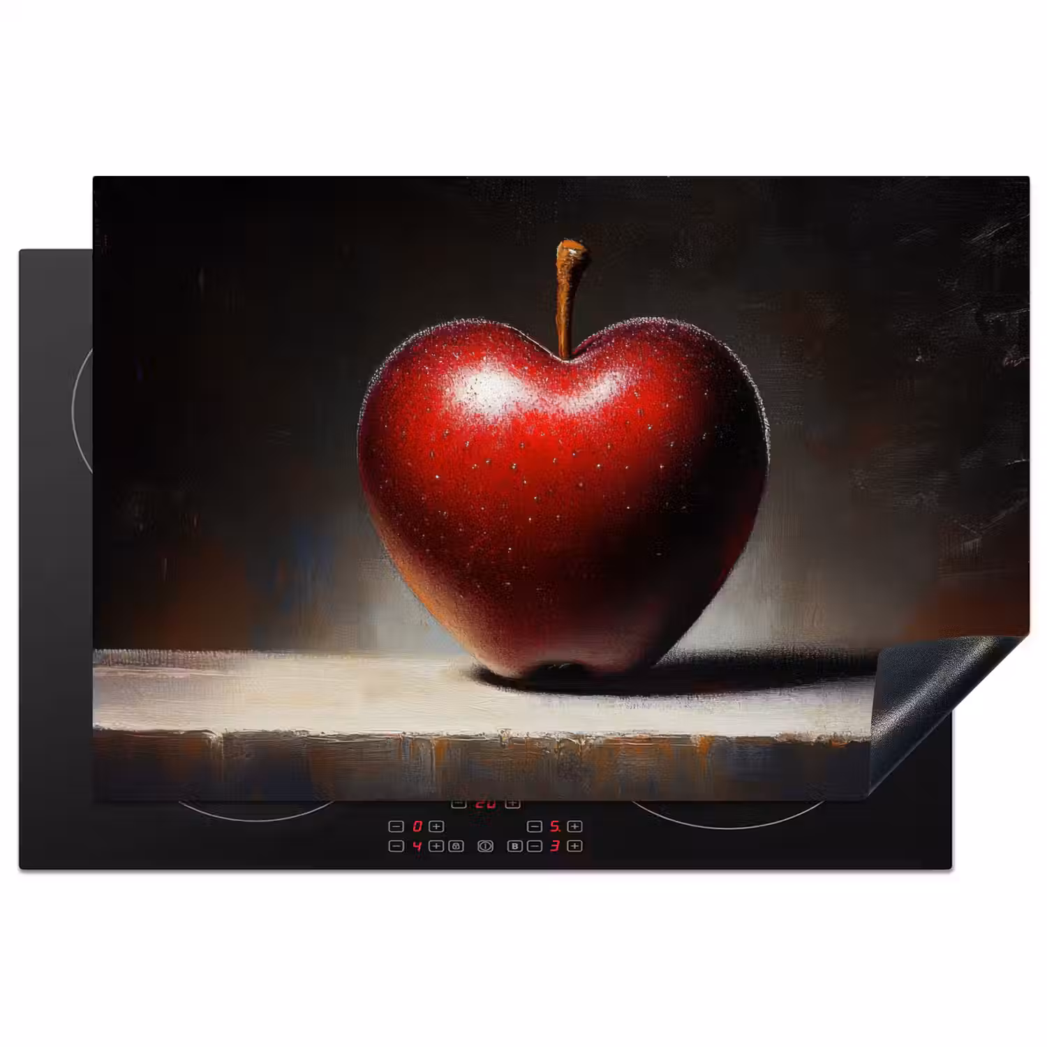 Apple - Hart - Rood Inductie beschermer vinyl 3mm klein -3d