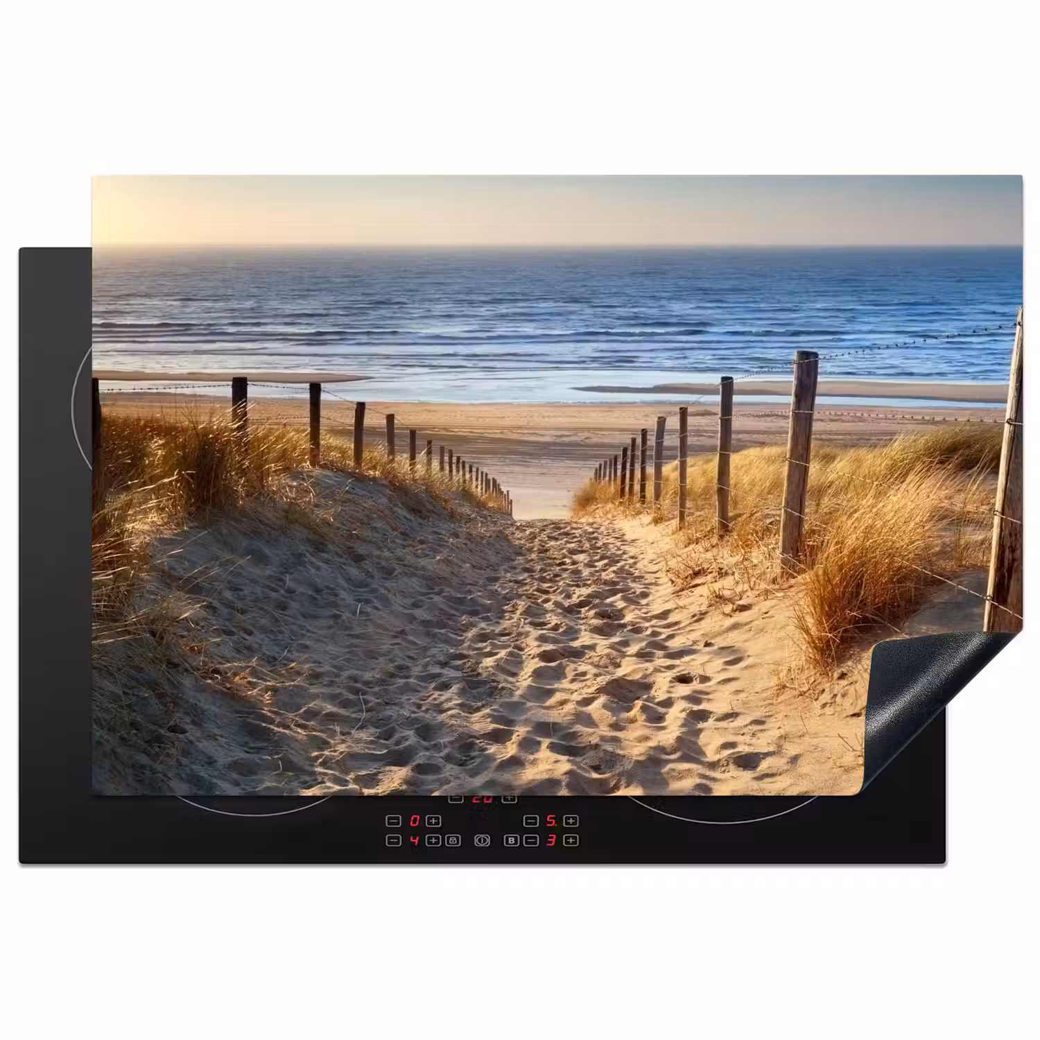 Strand - Zee - Duinen Inductie beschermer vinyl 3mm klein -3d