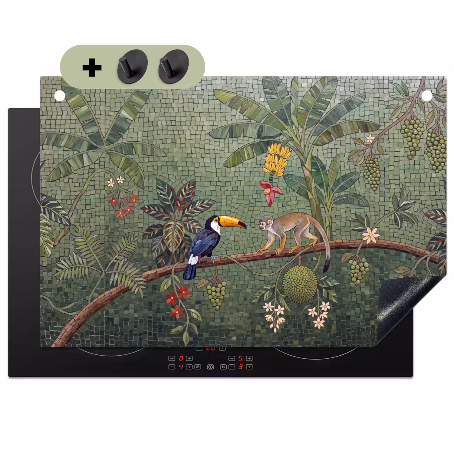Vogel - Dier - Jungle - Mozaïek - Natuur Inductie beschemer met haakjes klein -3d