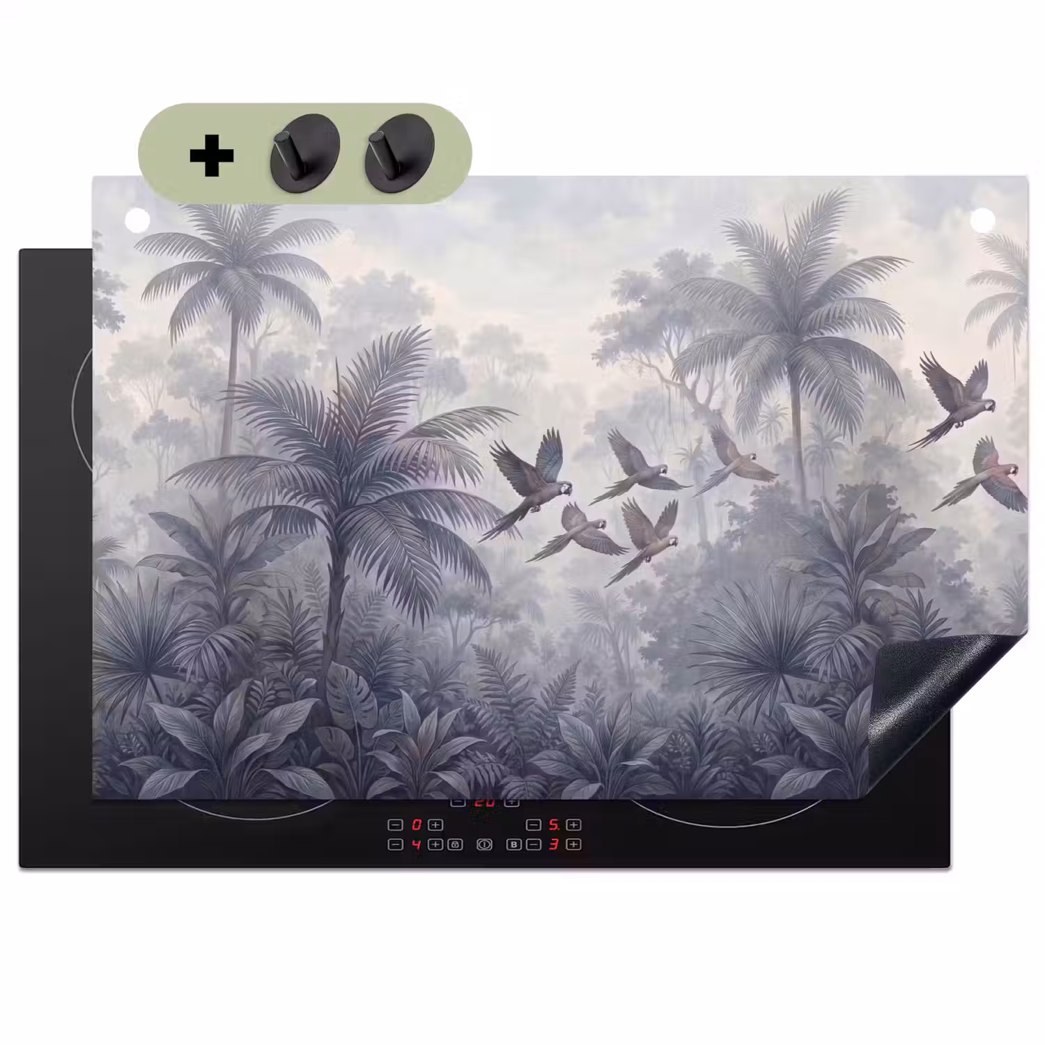 Vogel - Vliegend - Jungle - Vintage - Dieren Inductie beschemer met haakjes klein -3d