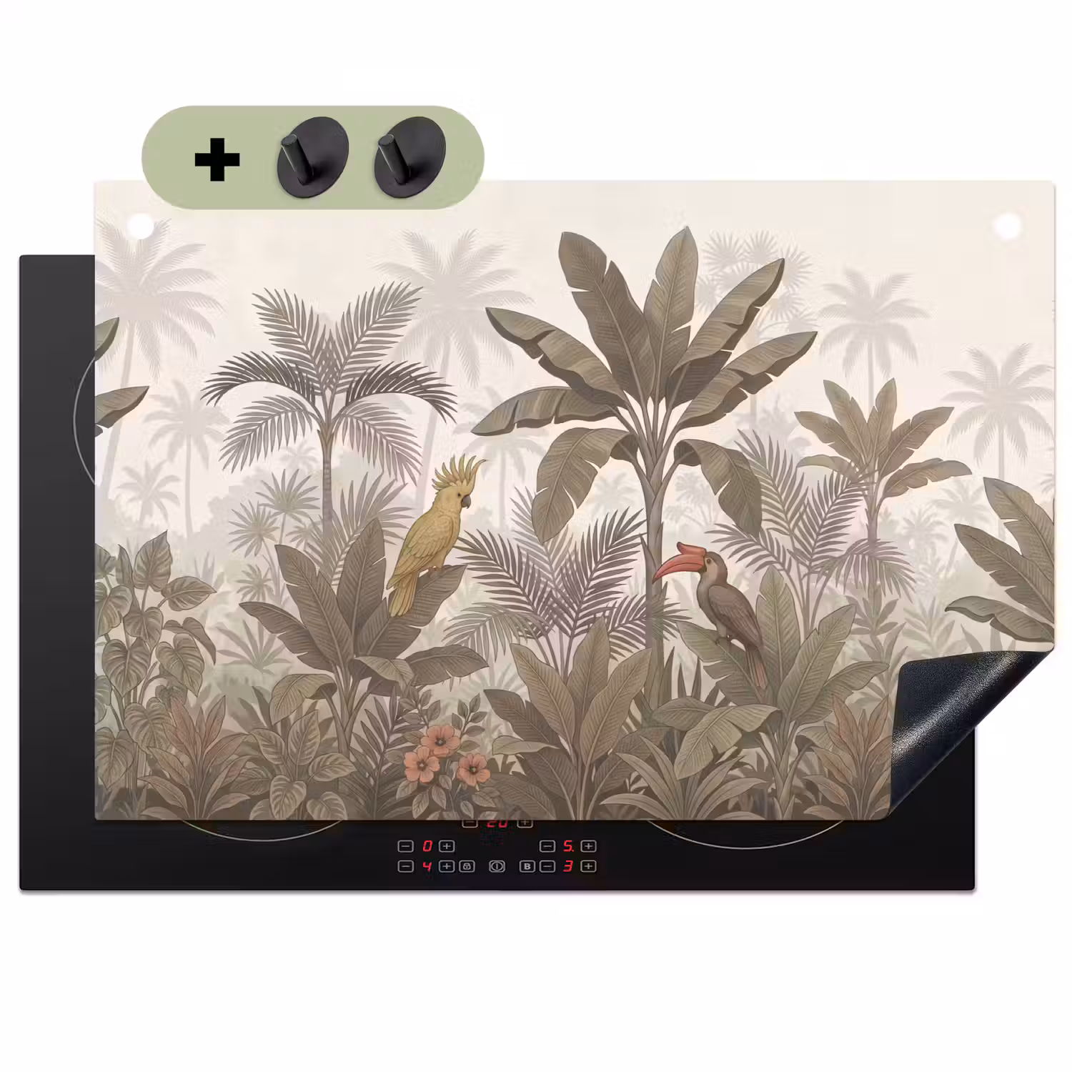 Vogel - Jungle - Tropisch - Illustratie - Groen Inductie beschemer met haakjes klein -3d