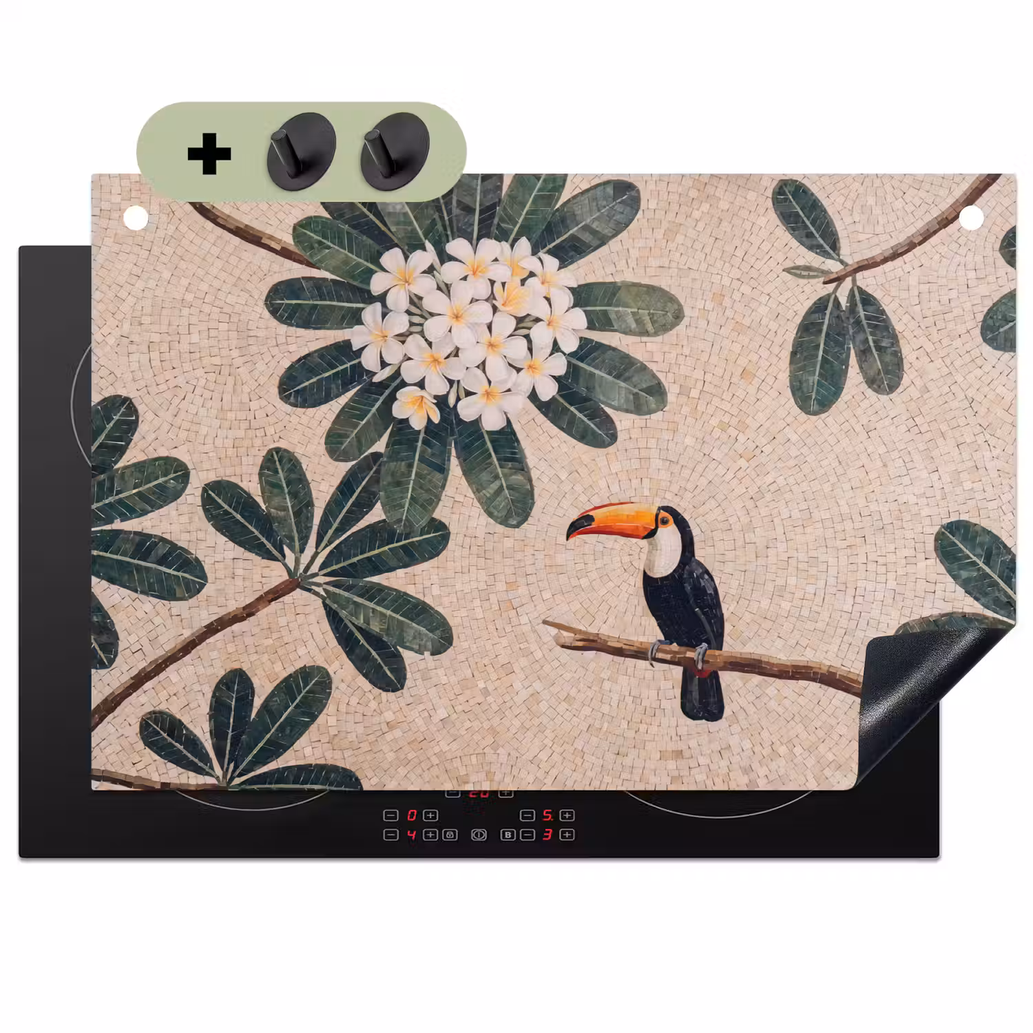 Vogel - Mozaïek - Tropisch - Natuur - Kleurrijk Inductie beschemer met haakjes klein -3d