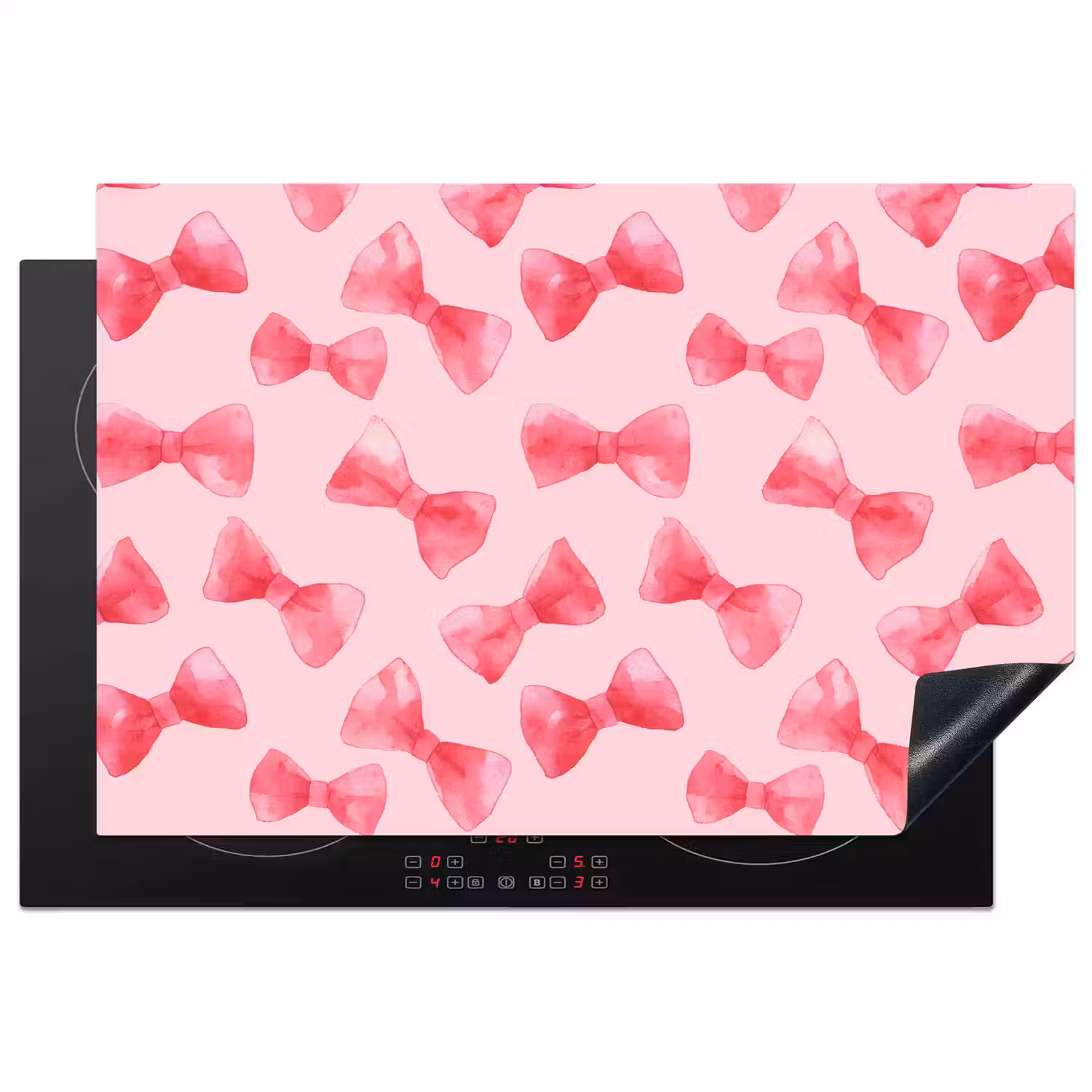 Strikken - Aquarel - Roze Inductie beschermer vinyl 3mm klein 276 -3d