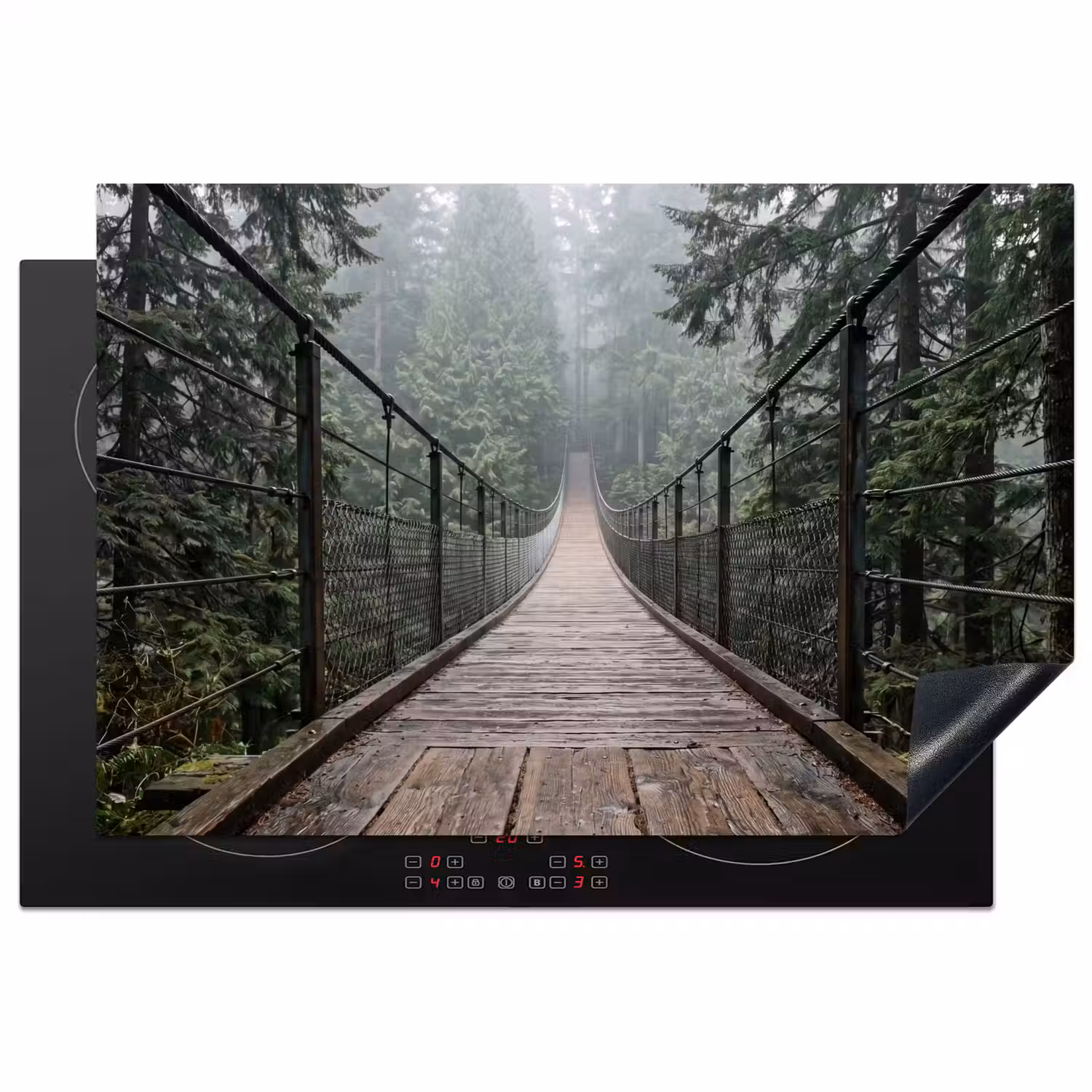 Brug - Bos - Mist - Natuur Inductie beschermer vinyl 3mm klein -3d