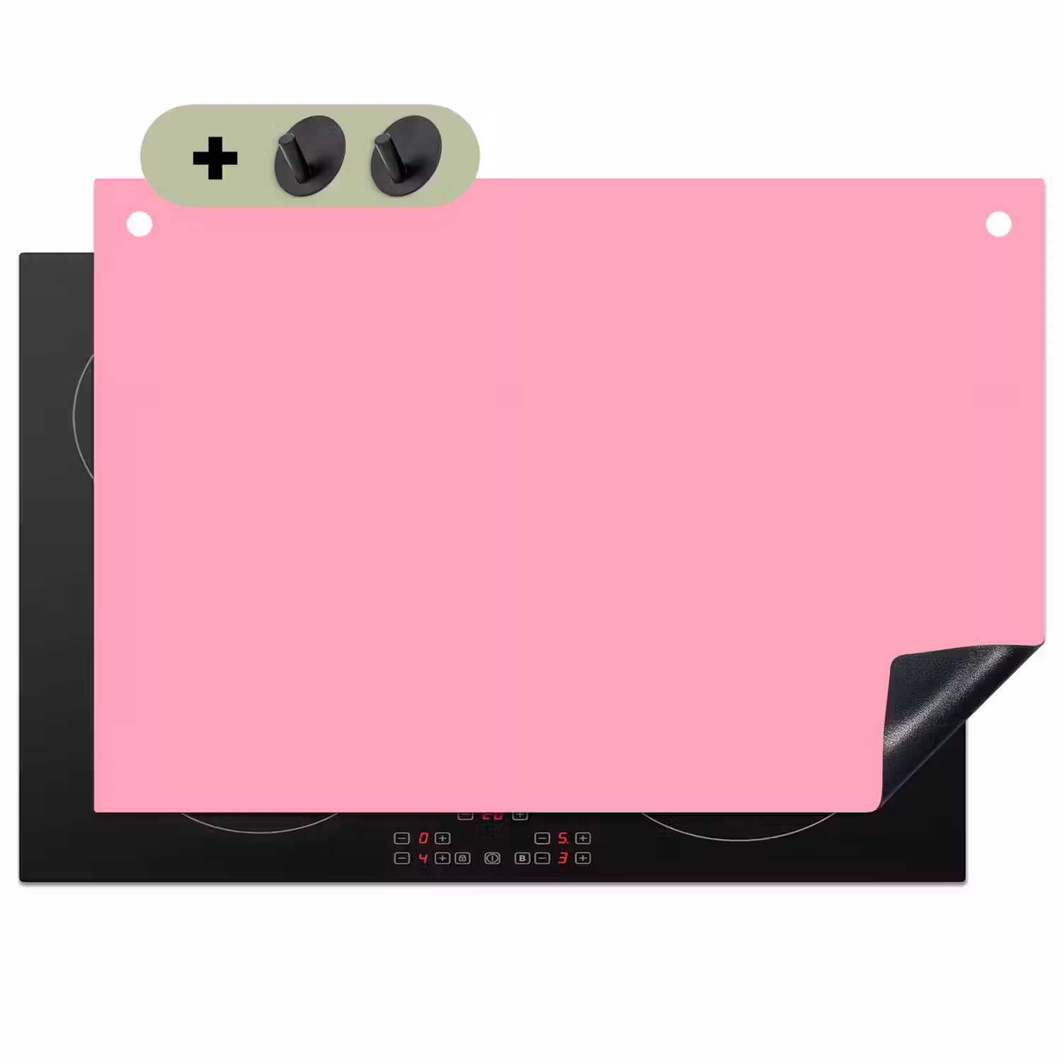 Bubblegum - Pink - Roze Inductie beschemer met haakjes klein 777 -3d