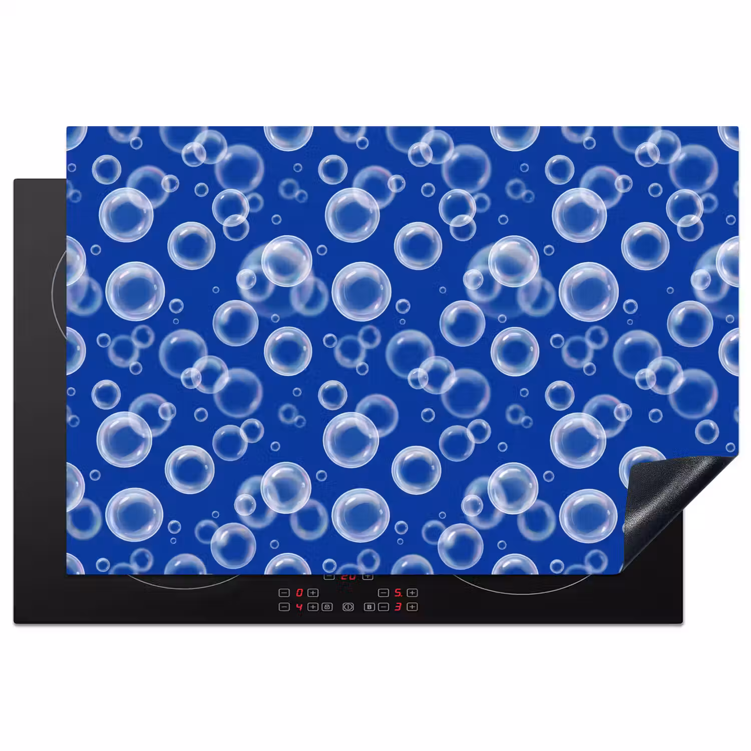 Bubbels - Patroon - Blauw Inductie beschermer vinyl 3mm klein -3d