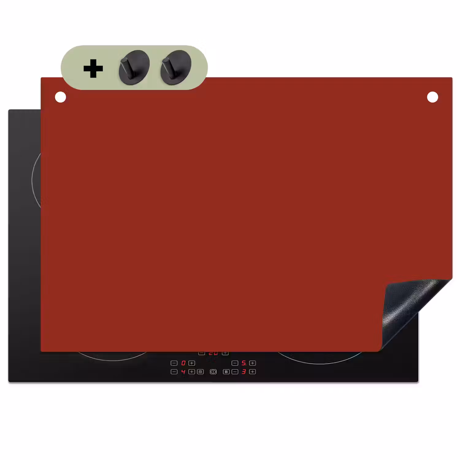 Burnt - Copper - Rood Inductie beschemer met haakjes klein 777 -3d