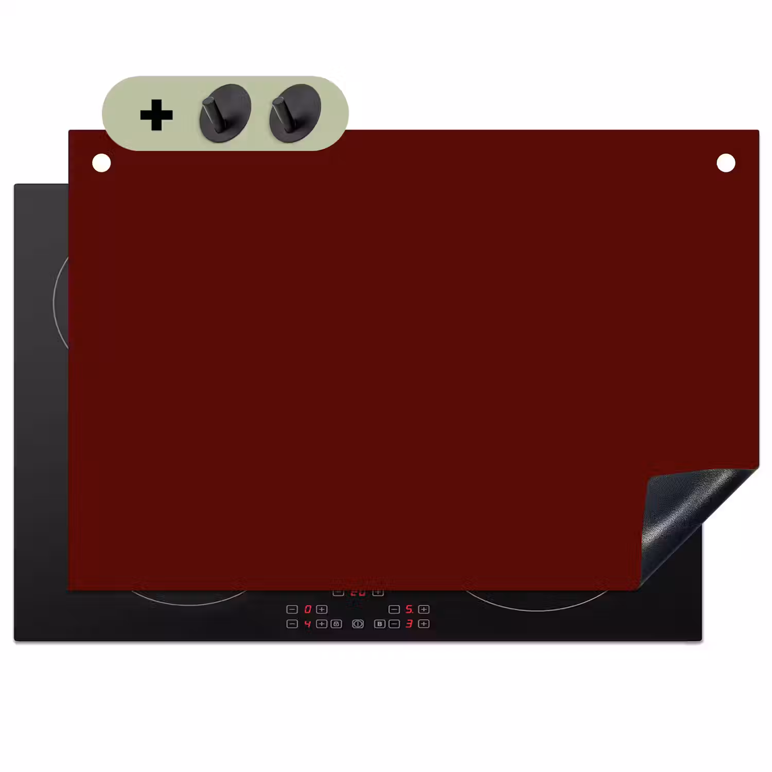 Burnt - Mahogany - Rood Inductie beschemer met haakjes klein 777 -3d