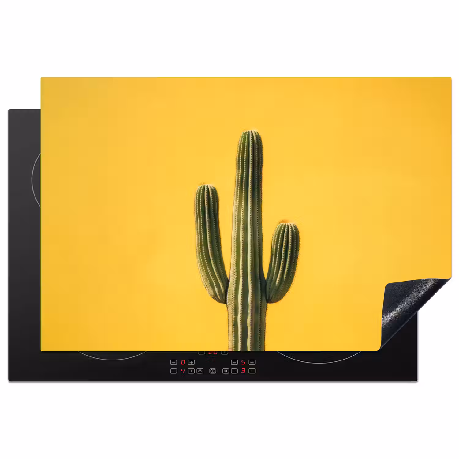 Cactus - Groen - Minimalistisch Inductie beschermer vinyl 3mm klein -3d