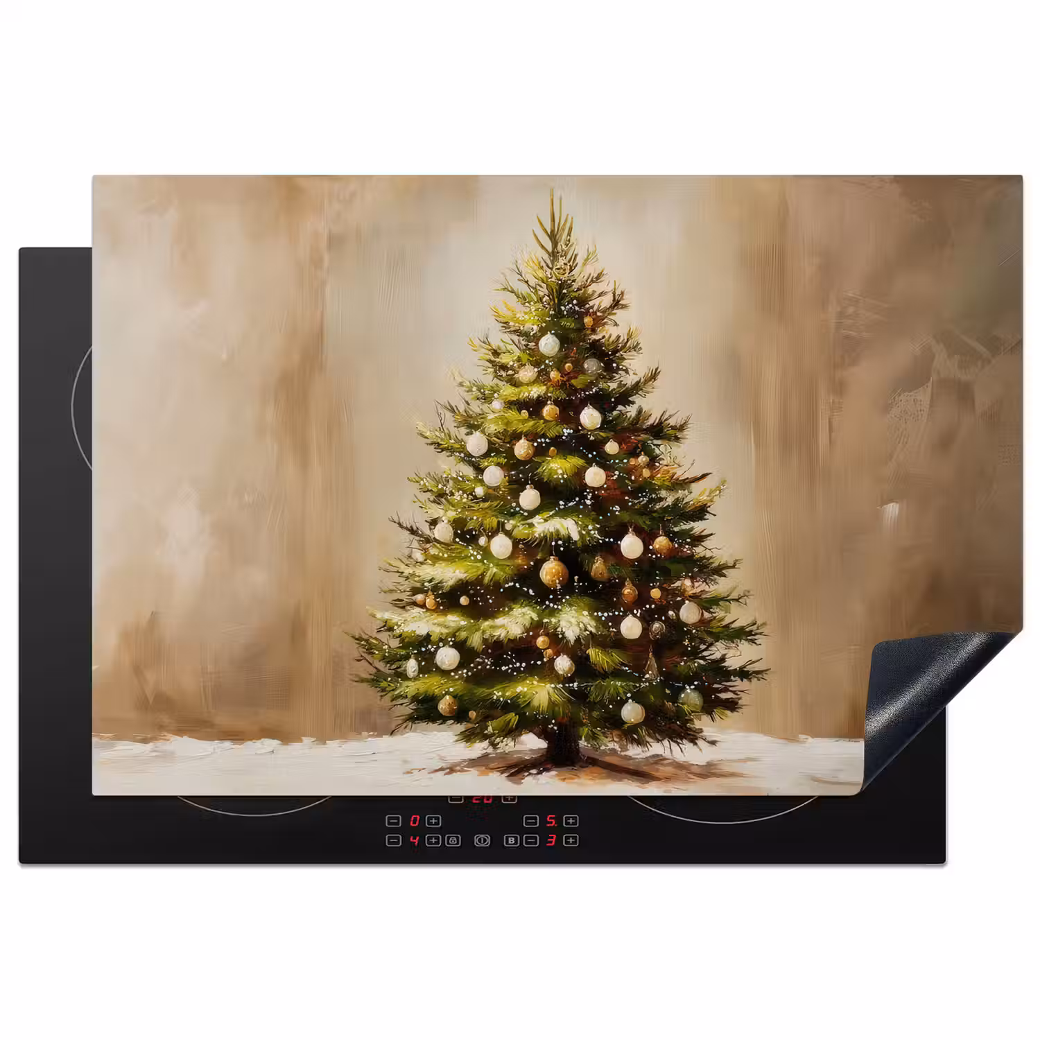 Kerst - Sfeer - Groen Inductie beschermer vinyl 3mm klein -3d