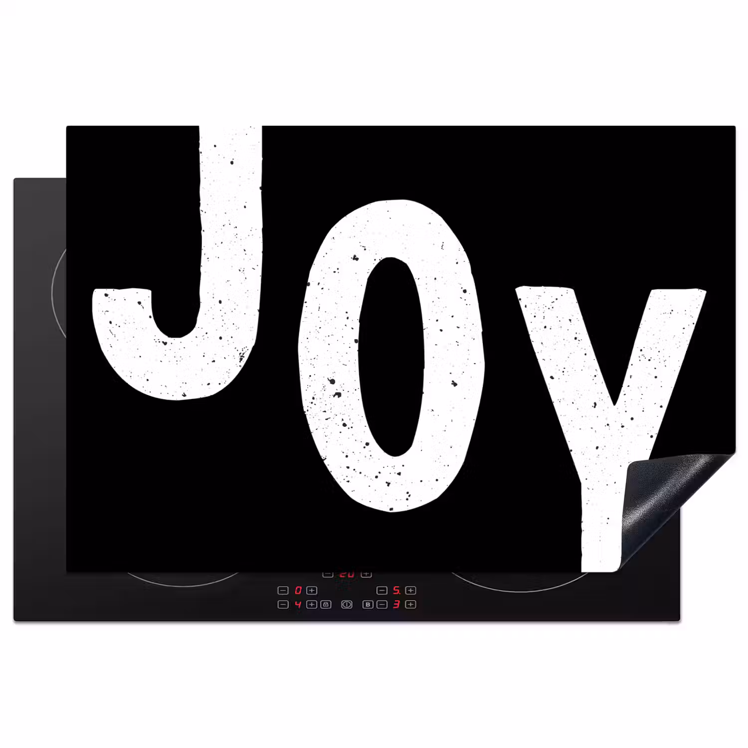 Kerstmis - Quotes - Joy - Zwart - Feest Inductie beschermer vinyl 3mm klein -3d