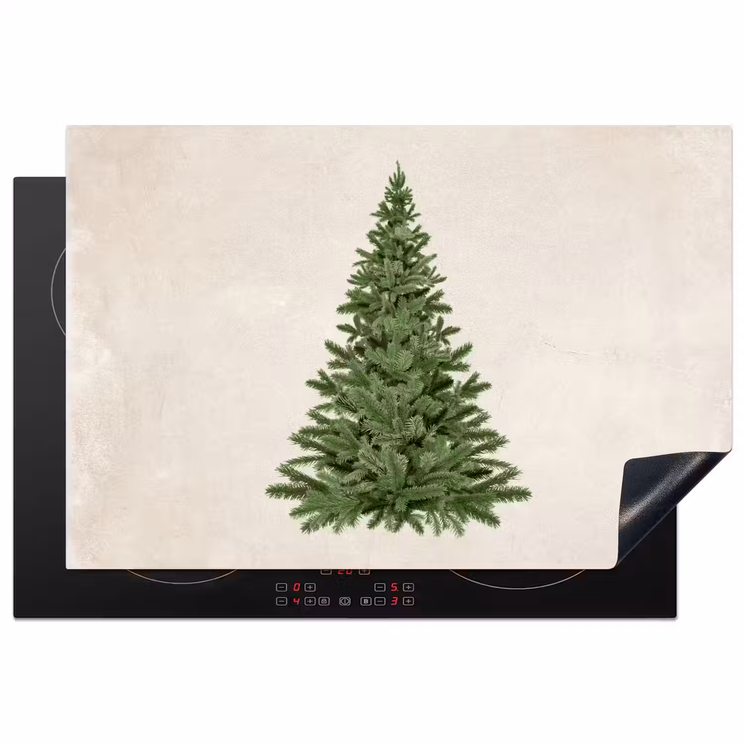 Kerstboom - Groen - Kerstmis - Feestdagen Inductie beschermer vinyl 3mm klein -3d