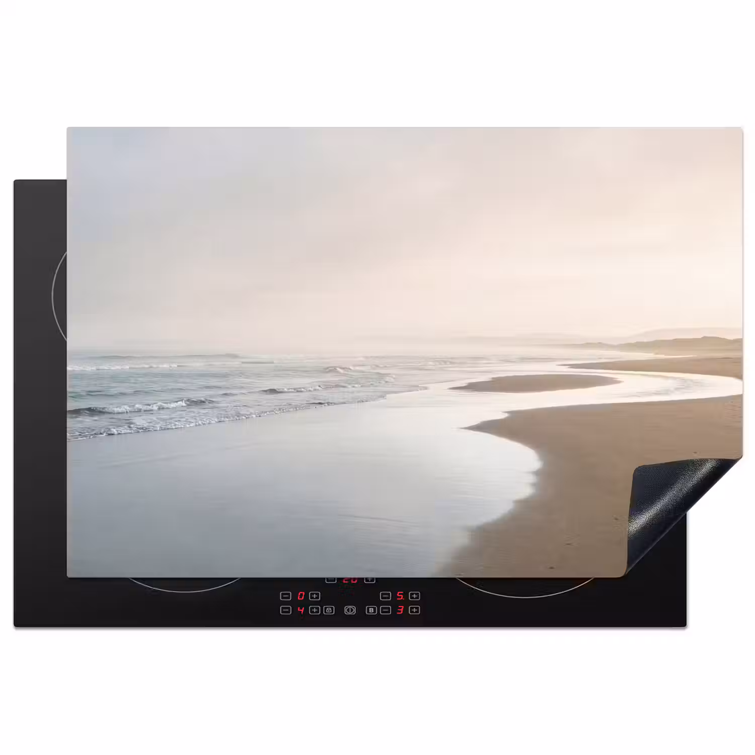 Kustlijn - Strand - Oceaan Inductie beschermer vinyl 3mm klein -3d