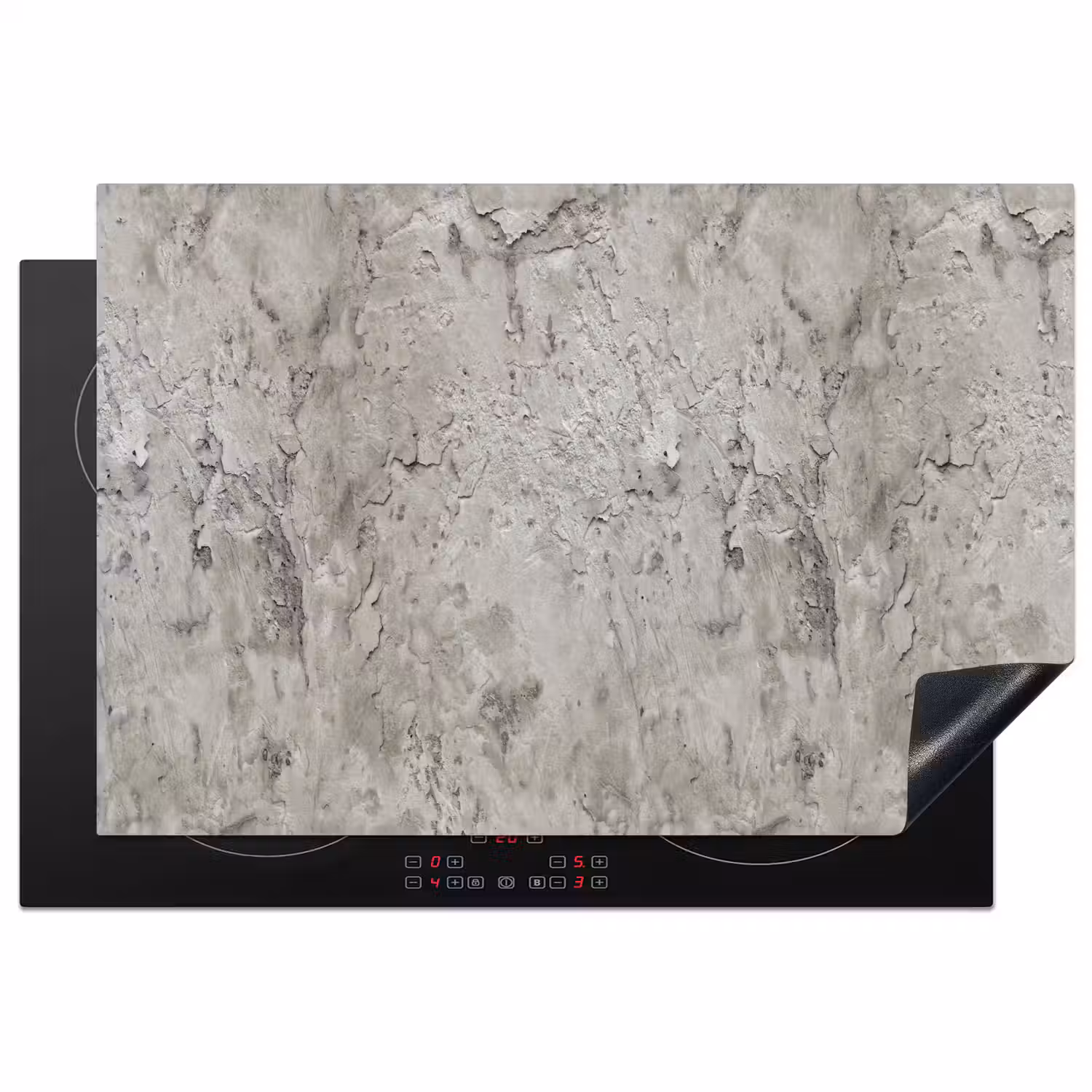Beton - Grijs - Muur Inductie beschermer vinyl 3mm klein 276 -3d
