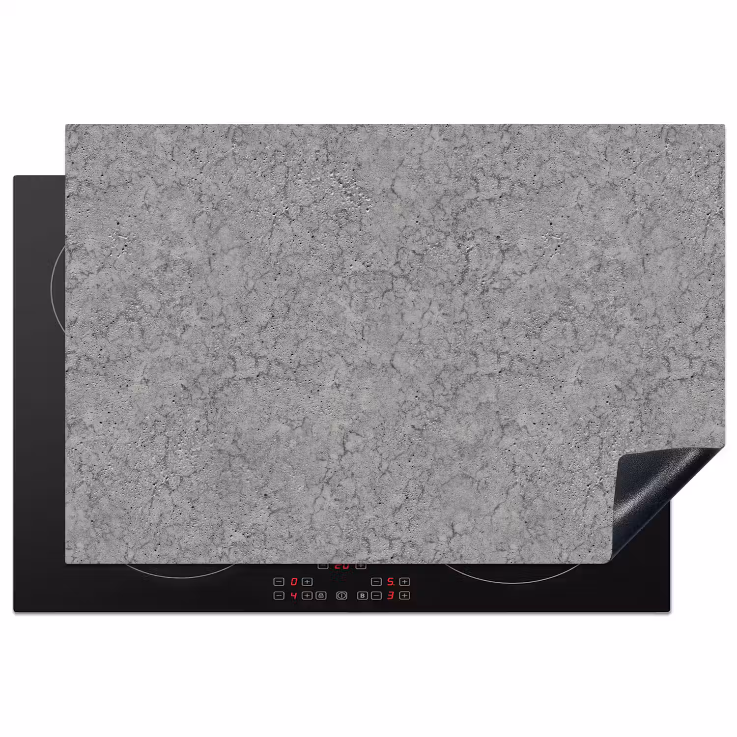 Beton - Muur - Patronen - Industrieel Inductie beschermer vinyl 3mm klein 276 -3d