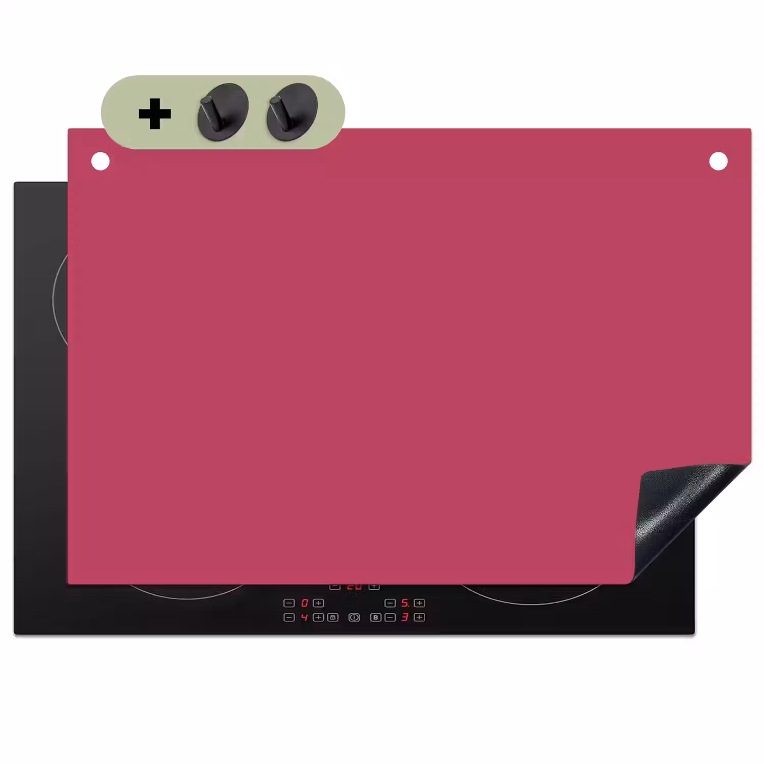 Deep - Berry - Rood Inductie beschemer met haakjes klein 777 -3d