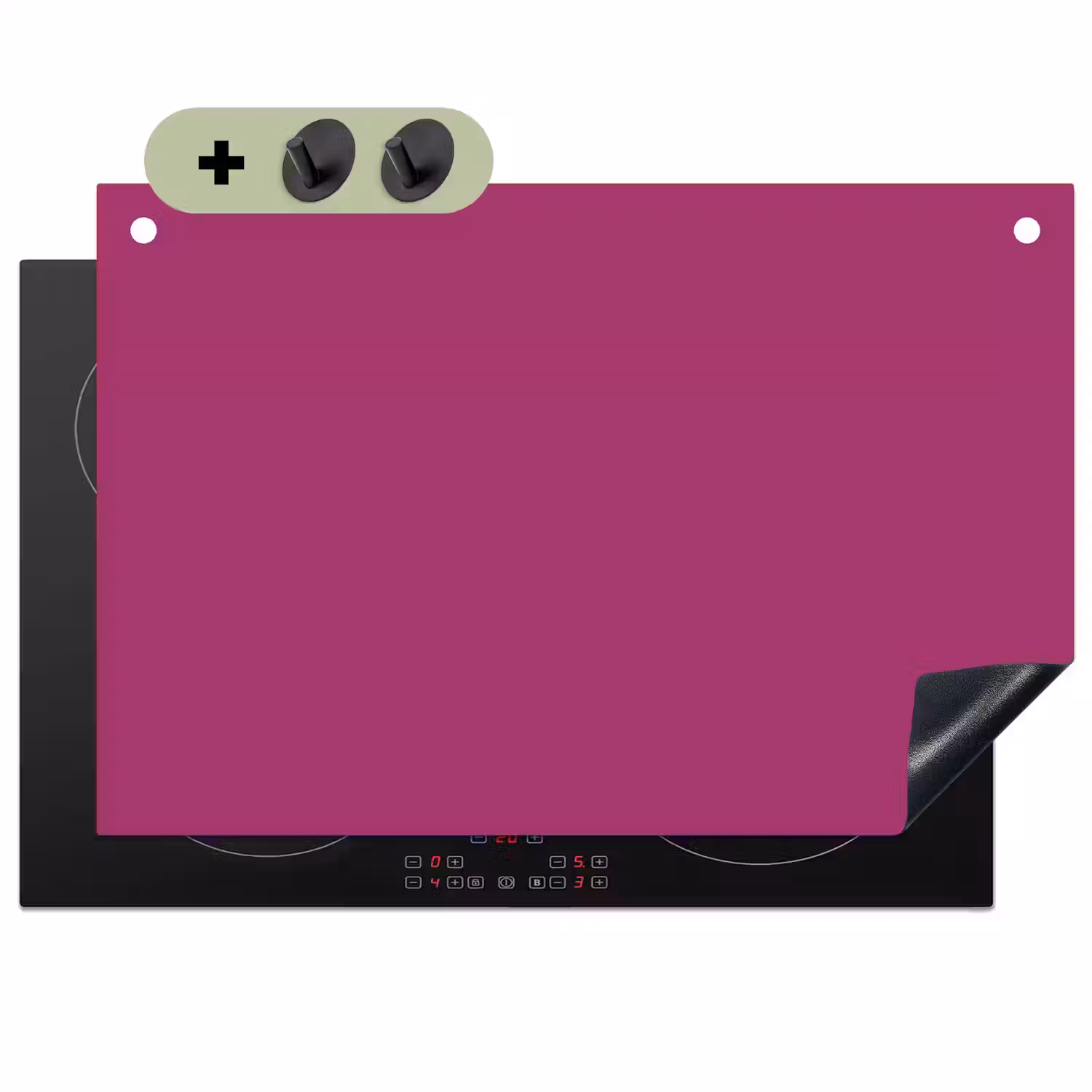 Deep - Magenta - Paars Inductie beschemer met haakjes klein 777 -3d