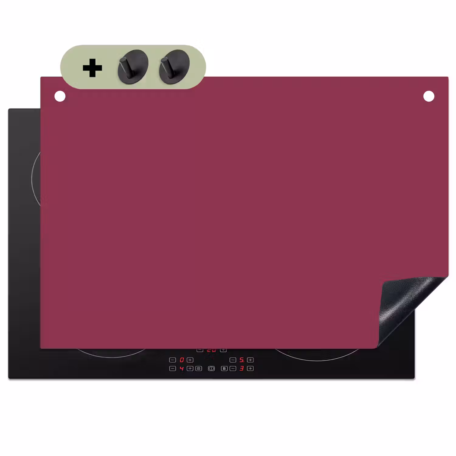 Deep - Rasberry - Rood Inductie beschemer met haakjes klein 777 -3d