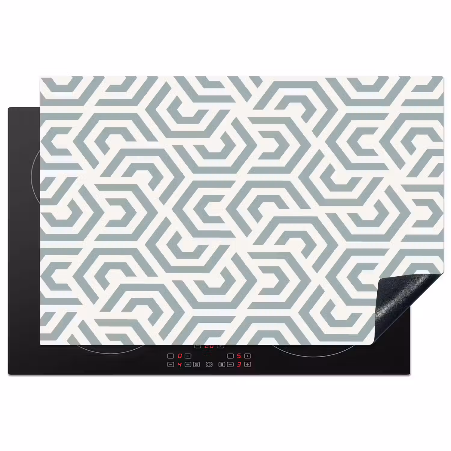 Design - Lijn - Patroon - Groen Inductie beschermer vinyl 3mm klein 276 -3d